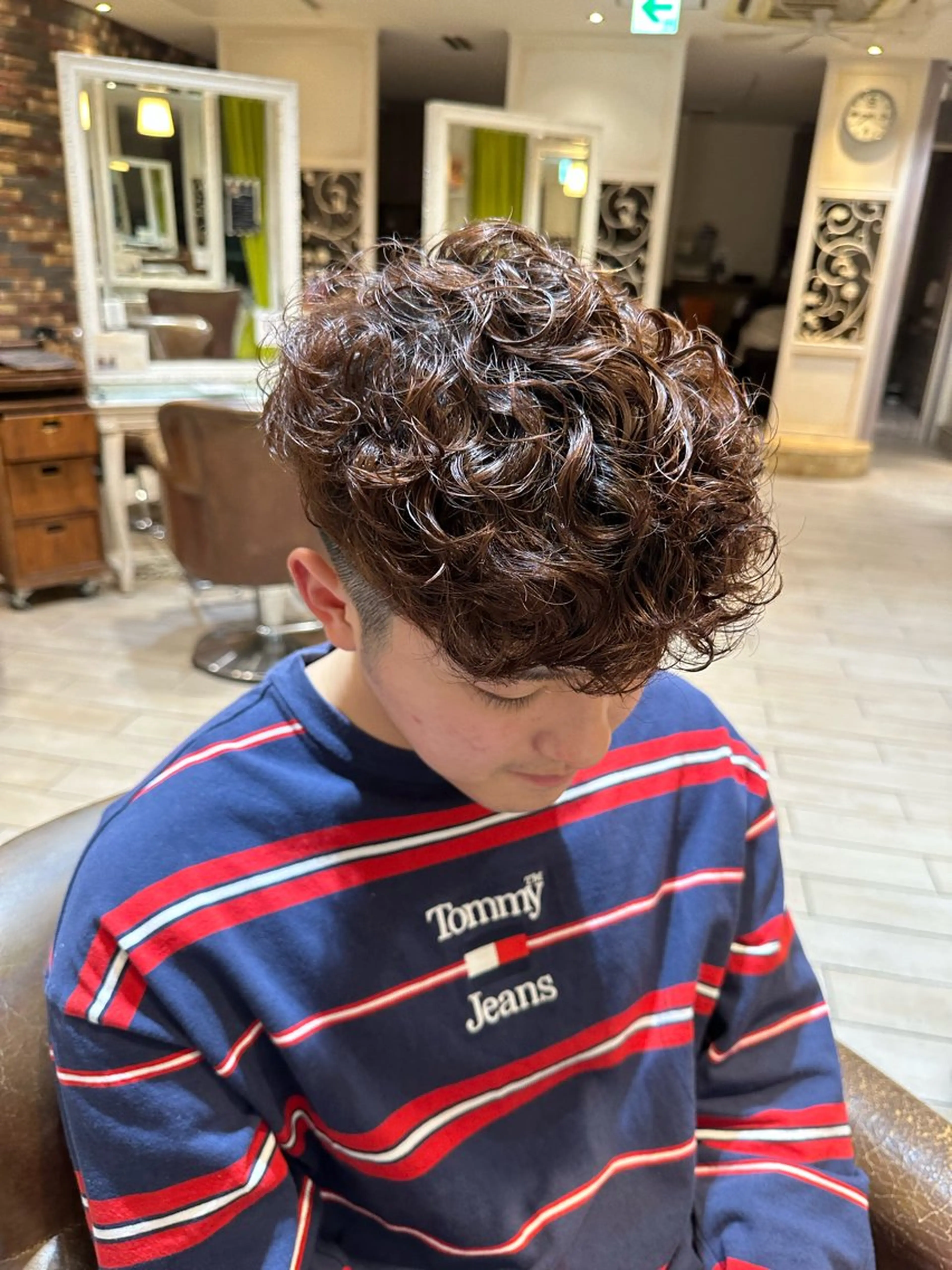 パーマ メンズ カット パーマ 増渕 駿介のヘアスタイル