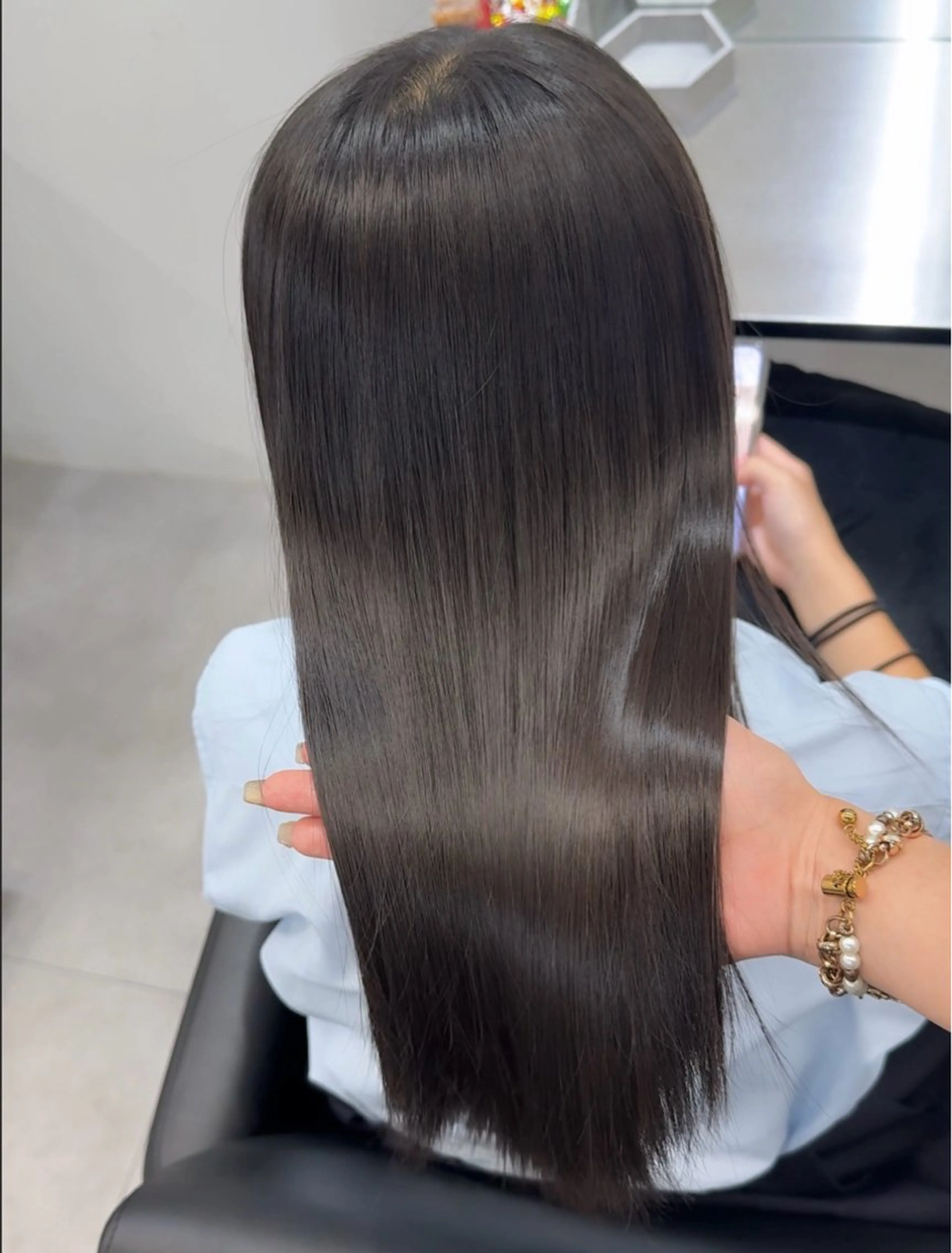 ロング カラー パーマ 透明感カラー ストレートパーマ カット ヘアカラー 縮毛矯正 Coreさち 【カットモデル募集】のヘアスタイル
