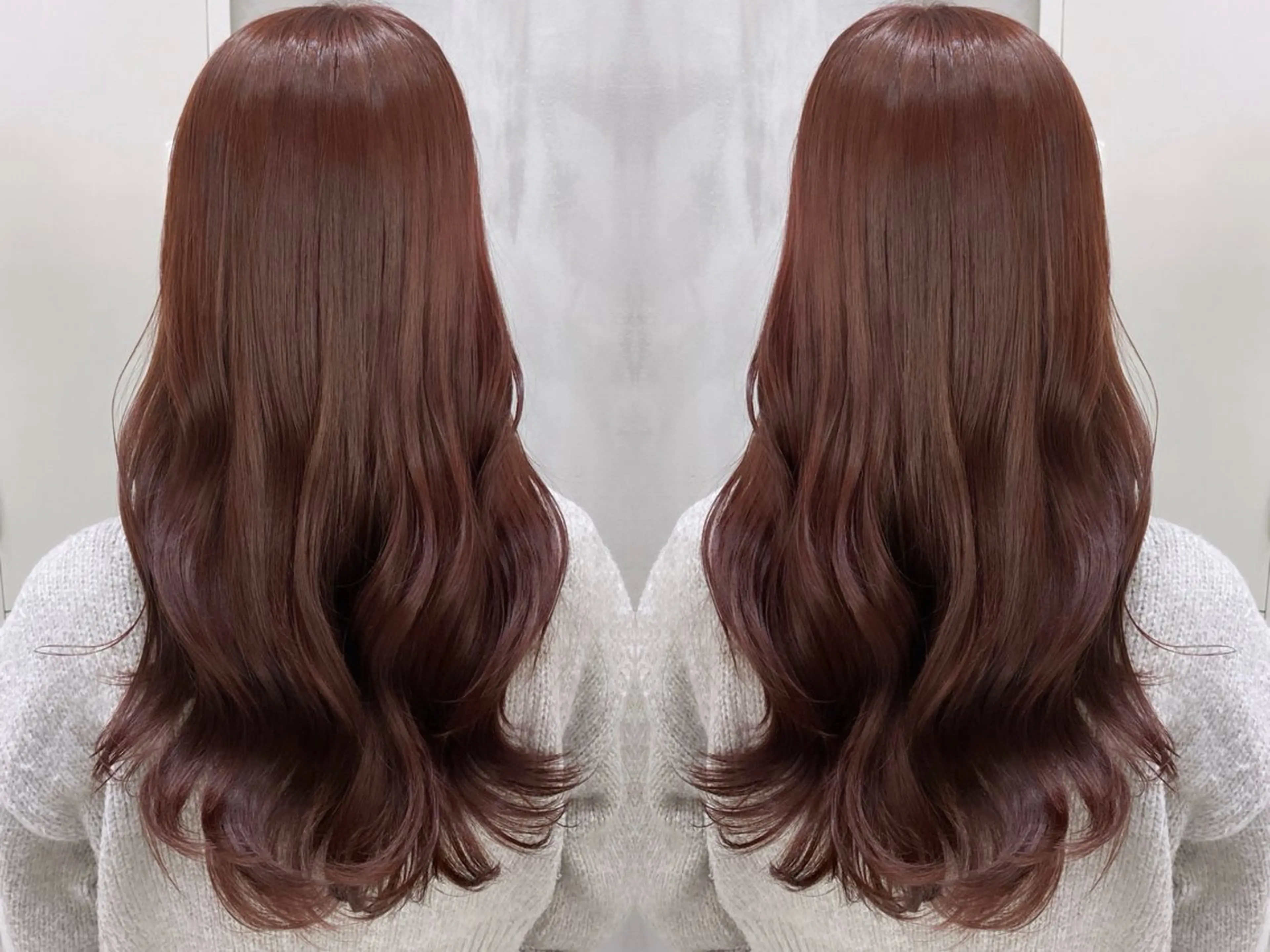 ロング カット ヘアカラー トリートメント a .のヘアスタイル