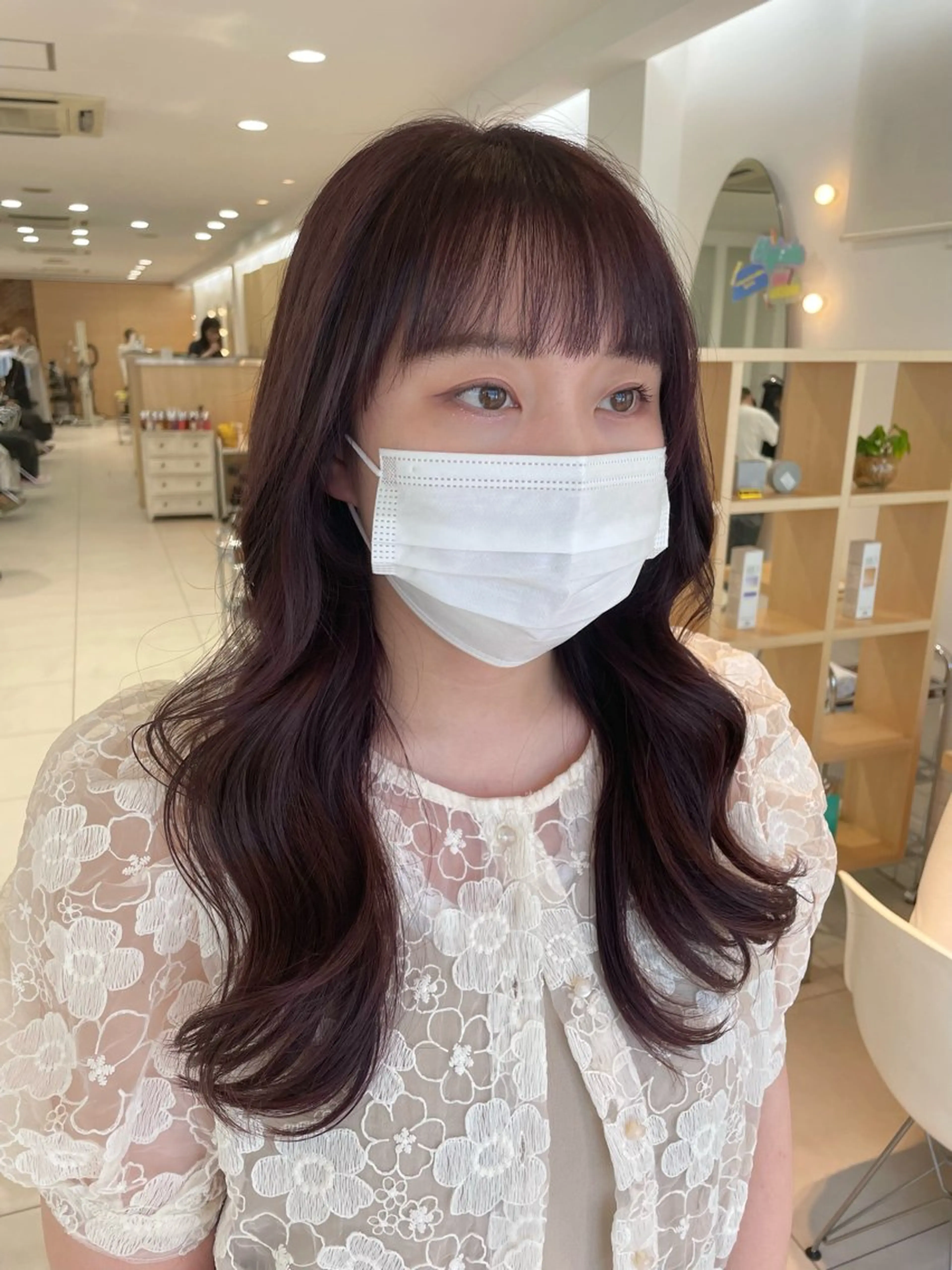 ロング ヘアカラー トリートメント nuu 栄所属・🧸SAKI🎀 韓国レイヤーのヘアスタイル