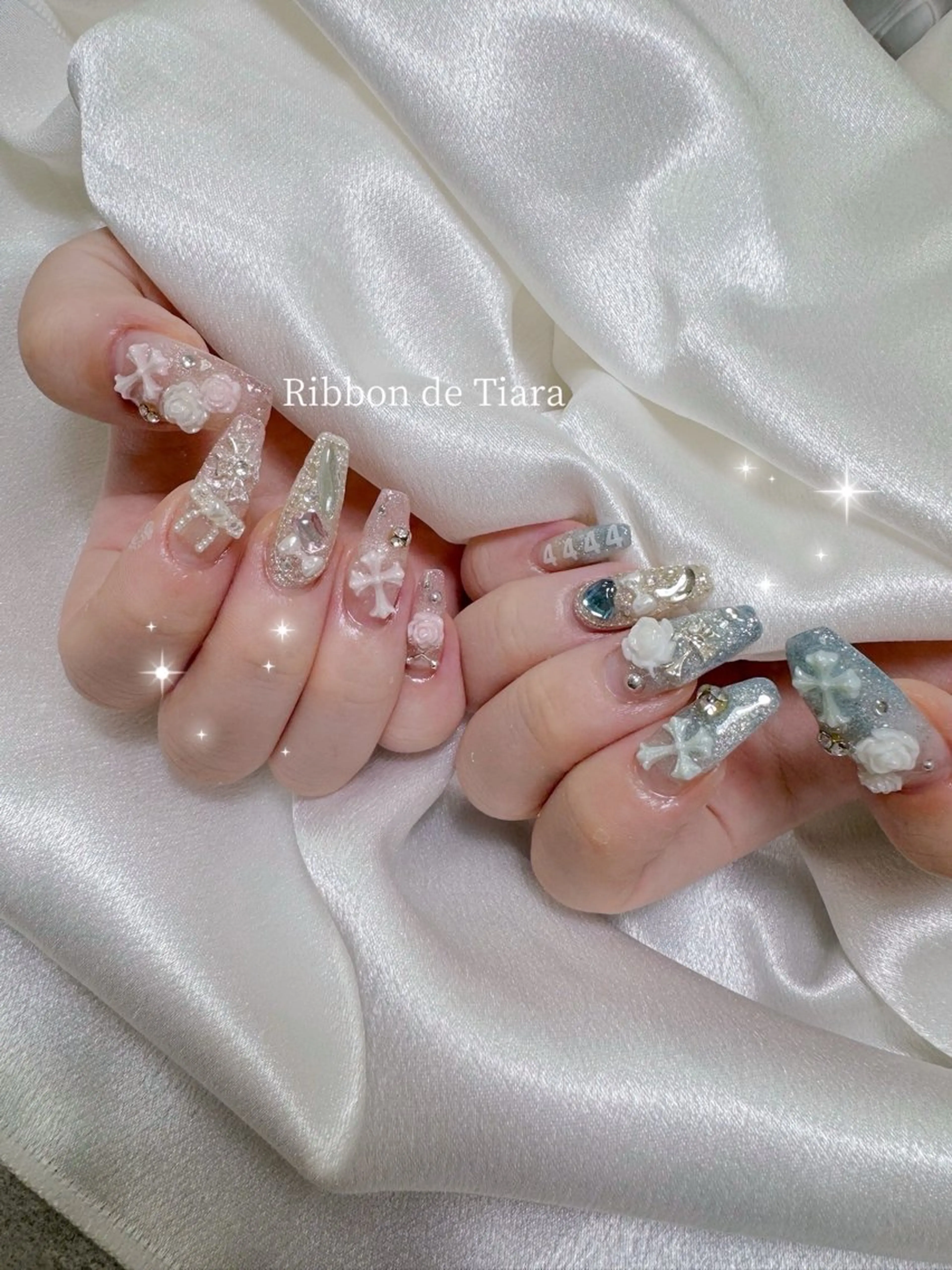 ネイル ハンドネイル Ribbon de Tiara MAKIのネイルデザイン