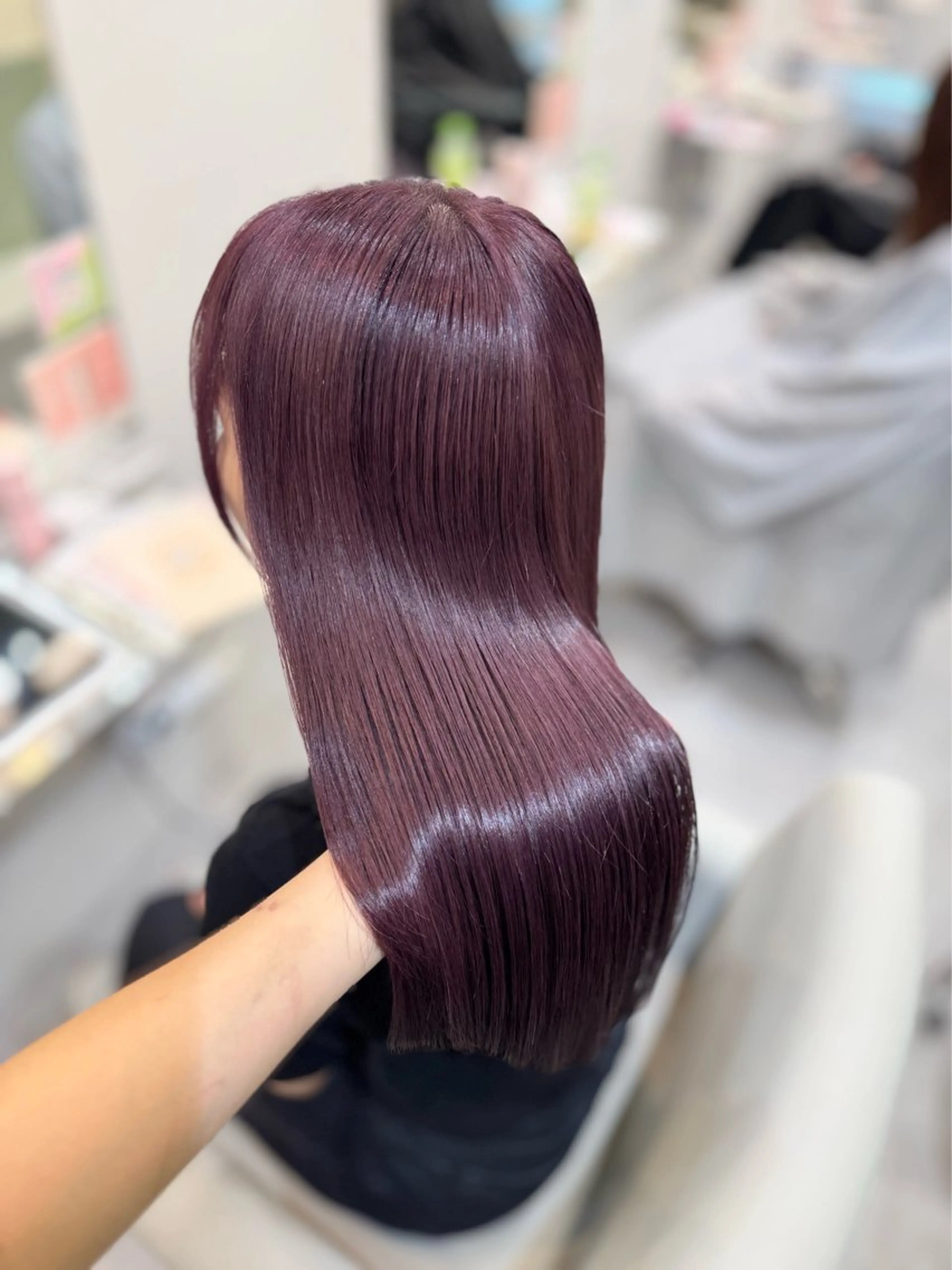 ラベンダーカラー💜【トレンドカラー➕トリートメント超音波アイロン付き⭐️】ロング料金なし‼️の写真