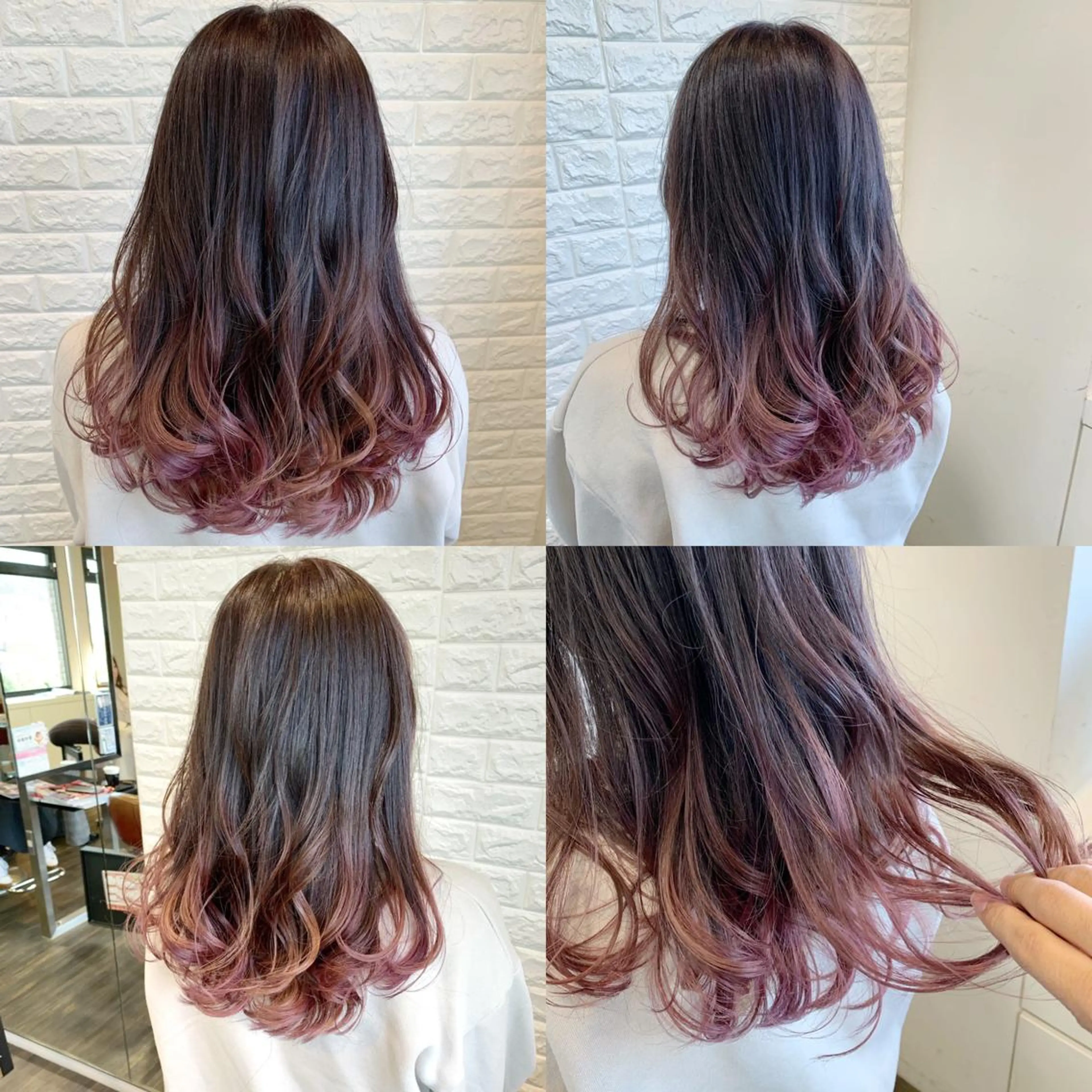 ロング カラー ヘアアレンジ ブリーチ グラデーションカラー ピンクカラー バイオレットカラー 🌿‬ ܸAir 透明感🌱西村知佳のヘアスタイル
