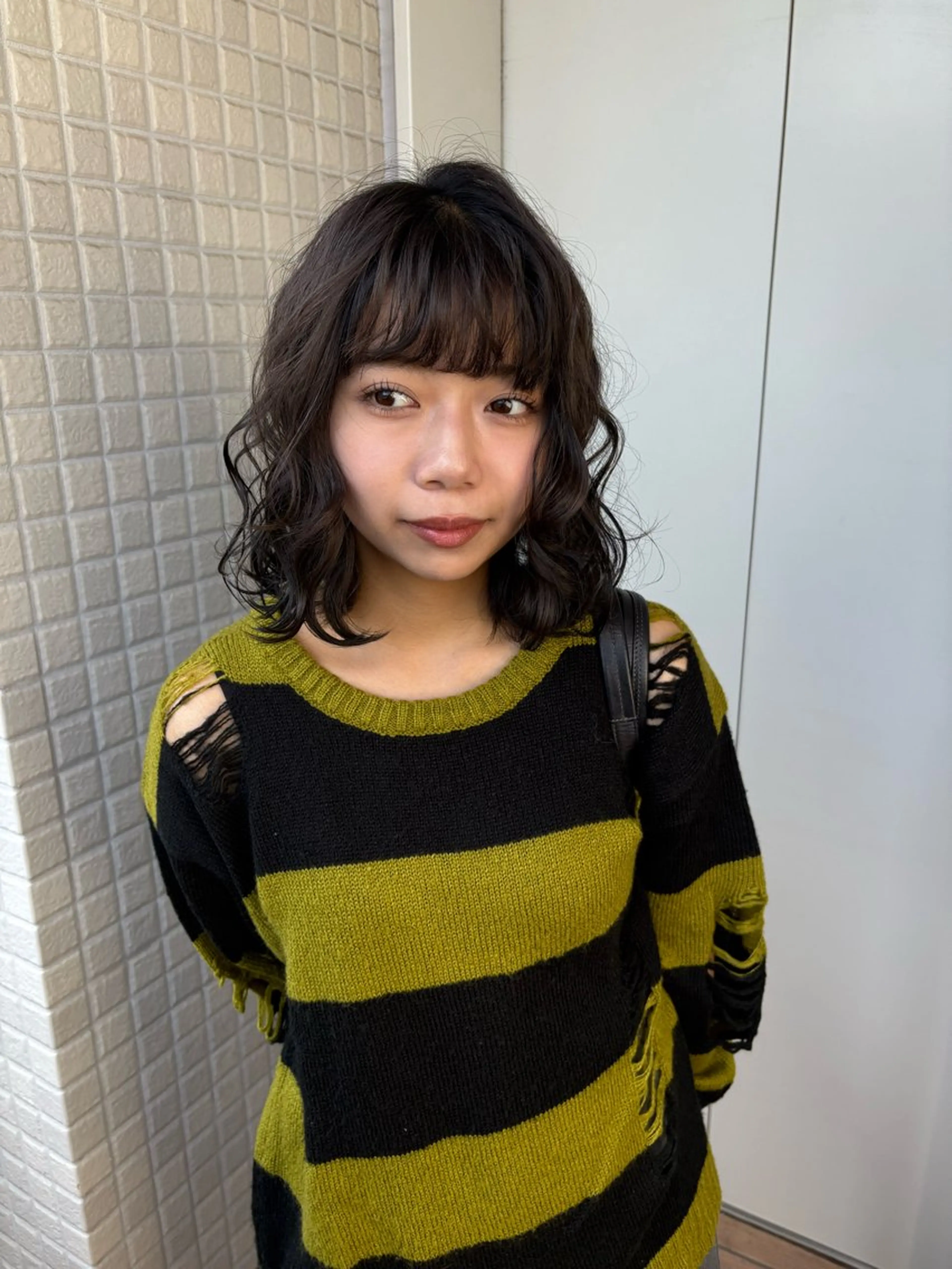 ミディアム パーマ 暖色カラー/ボブ カット👗mimiのヘアスタイル