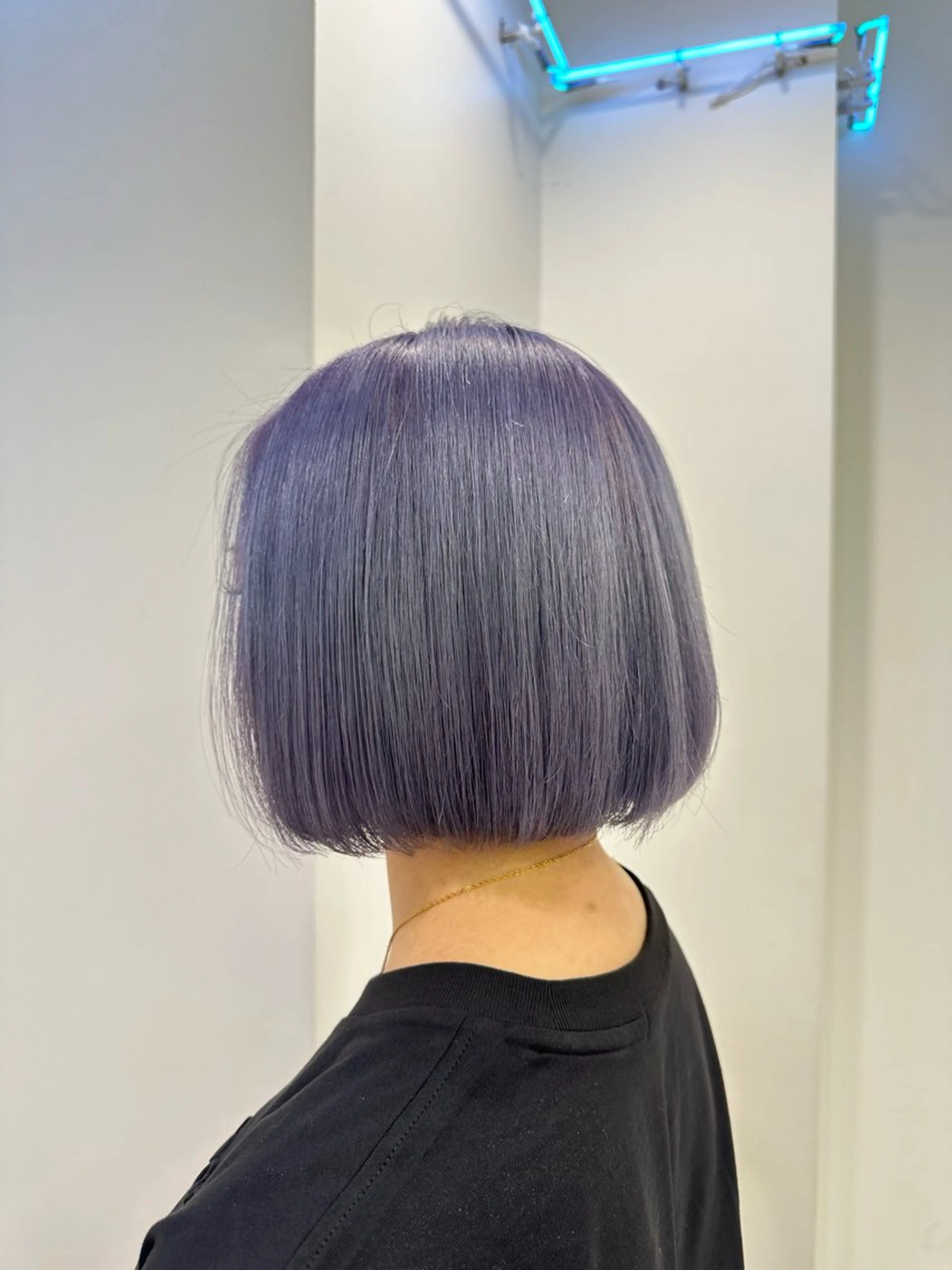 ショート カラー ブリーチ ハイトーンカラー ラベンダーカラー ヘアカラー トリートメント 渋谷/透明感カラー /半個室/こうめいのヘアスタイル