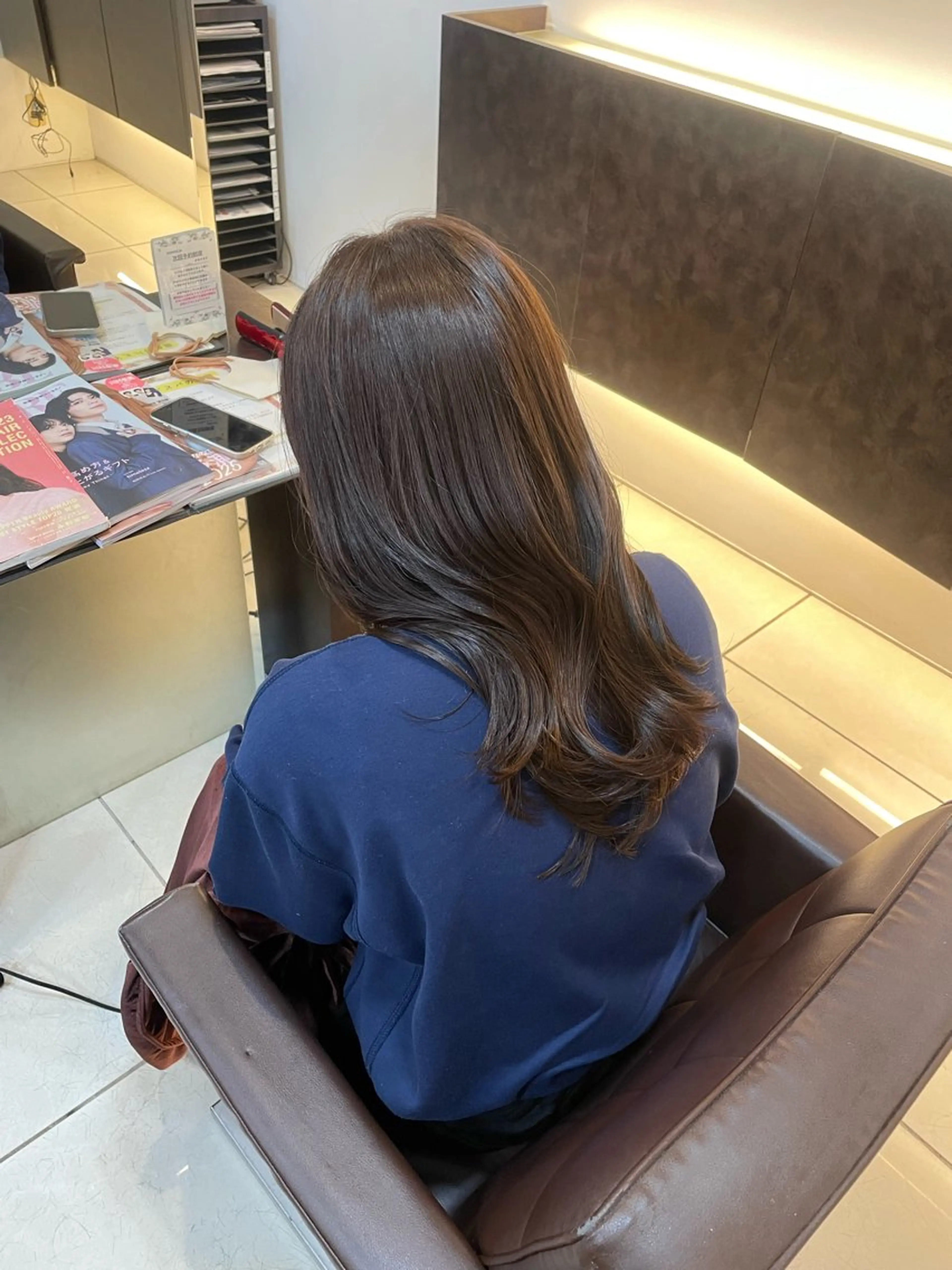 セミロング カラー 🤎韓国ヘア ベージュ まゆか🤎のヘアスタイル