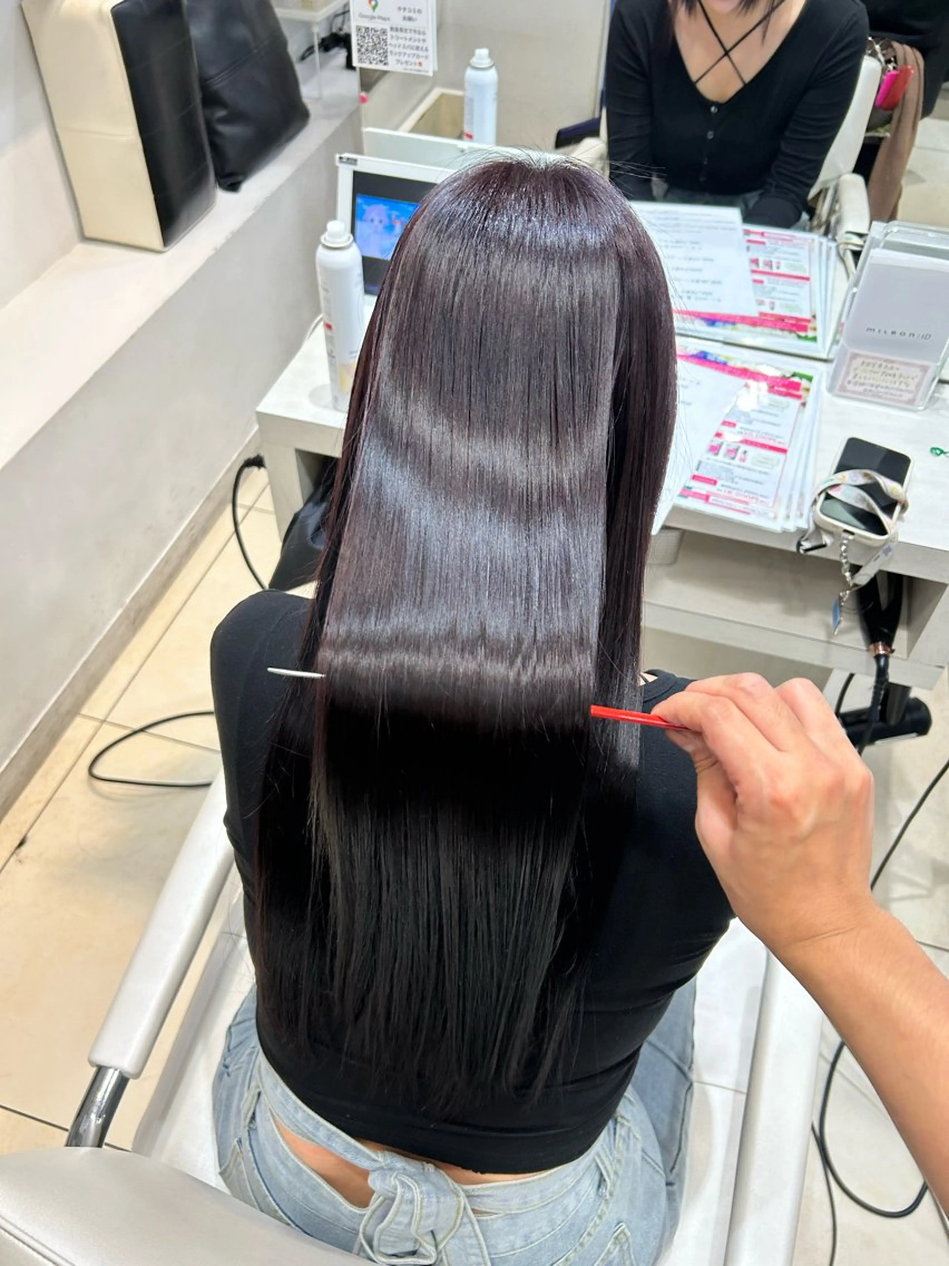 ロング カット ヘアカラー 縮毛矯正 艶髪の神様 瀧田嵐士🇰🇷のヘアスタイル