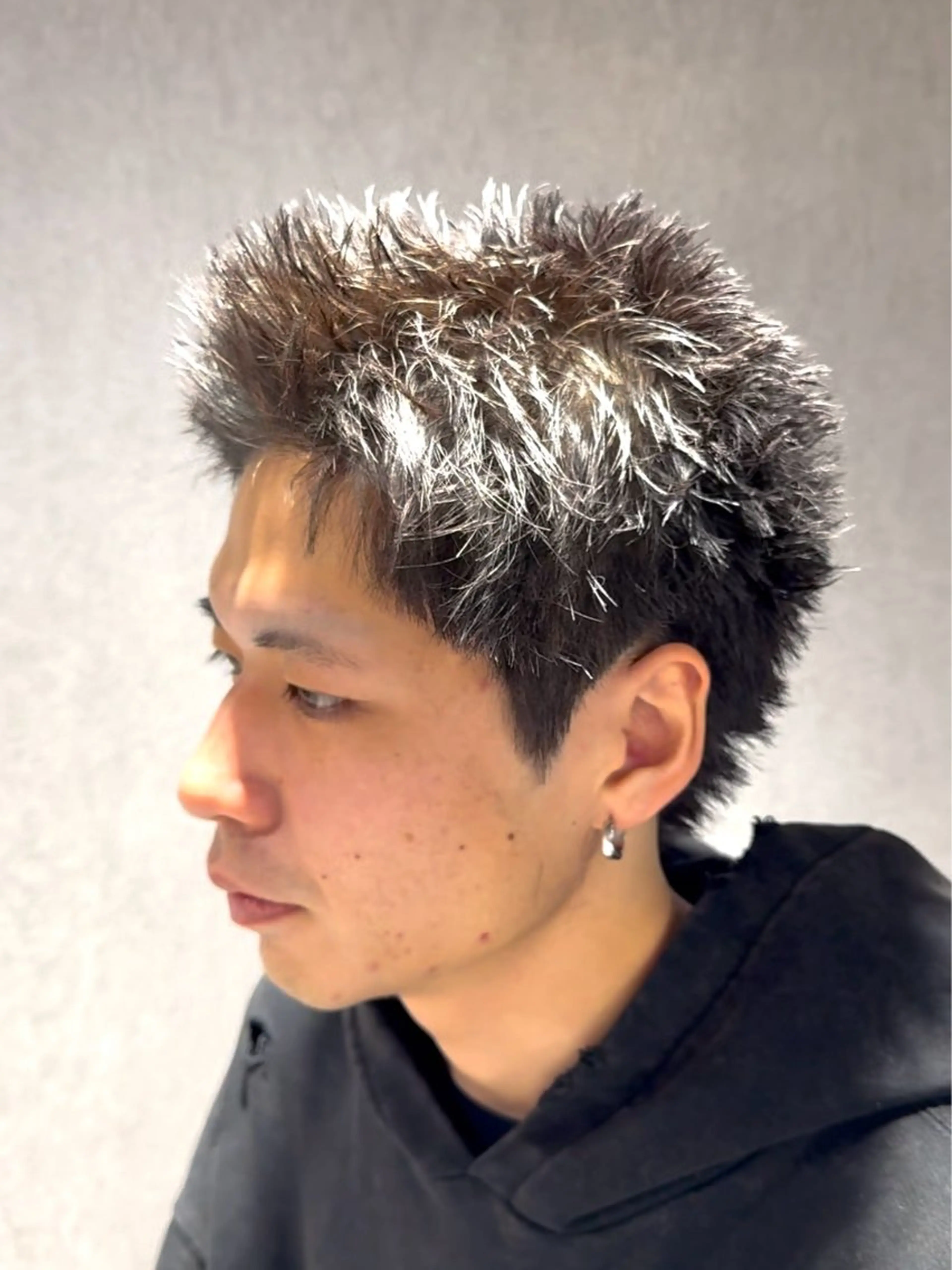 ショート メンズ アップバング スパイキーショート ショートヘア カット スパイキーショート パーマ🔥ritaのヘアスタイル