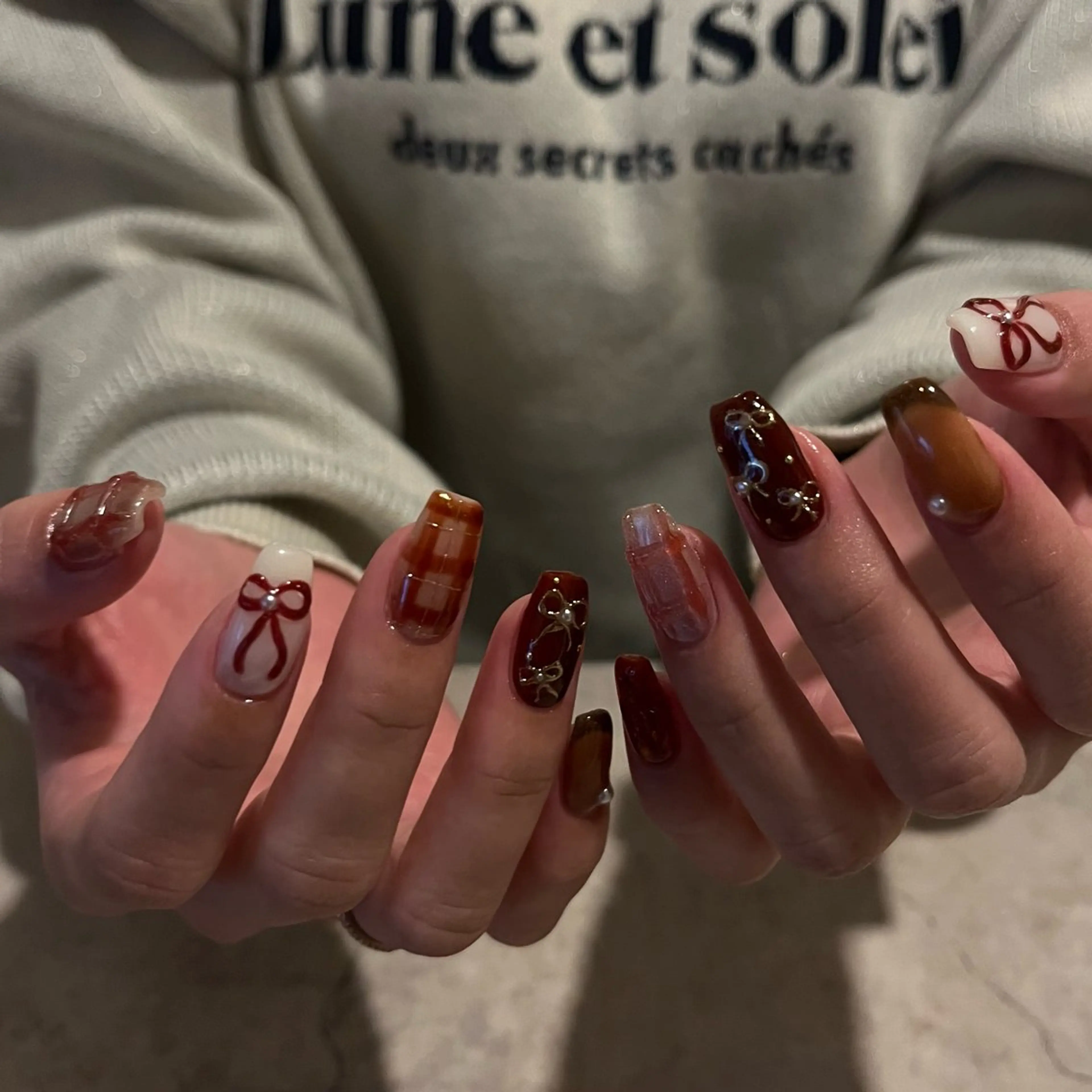 ネイル クリスマス ハンドネイル nail salon O (en)所属・vegh. nail／阿波座のネイルデザイン