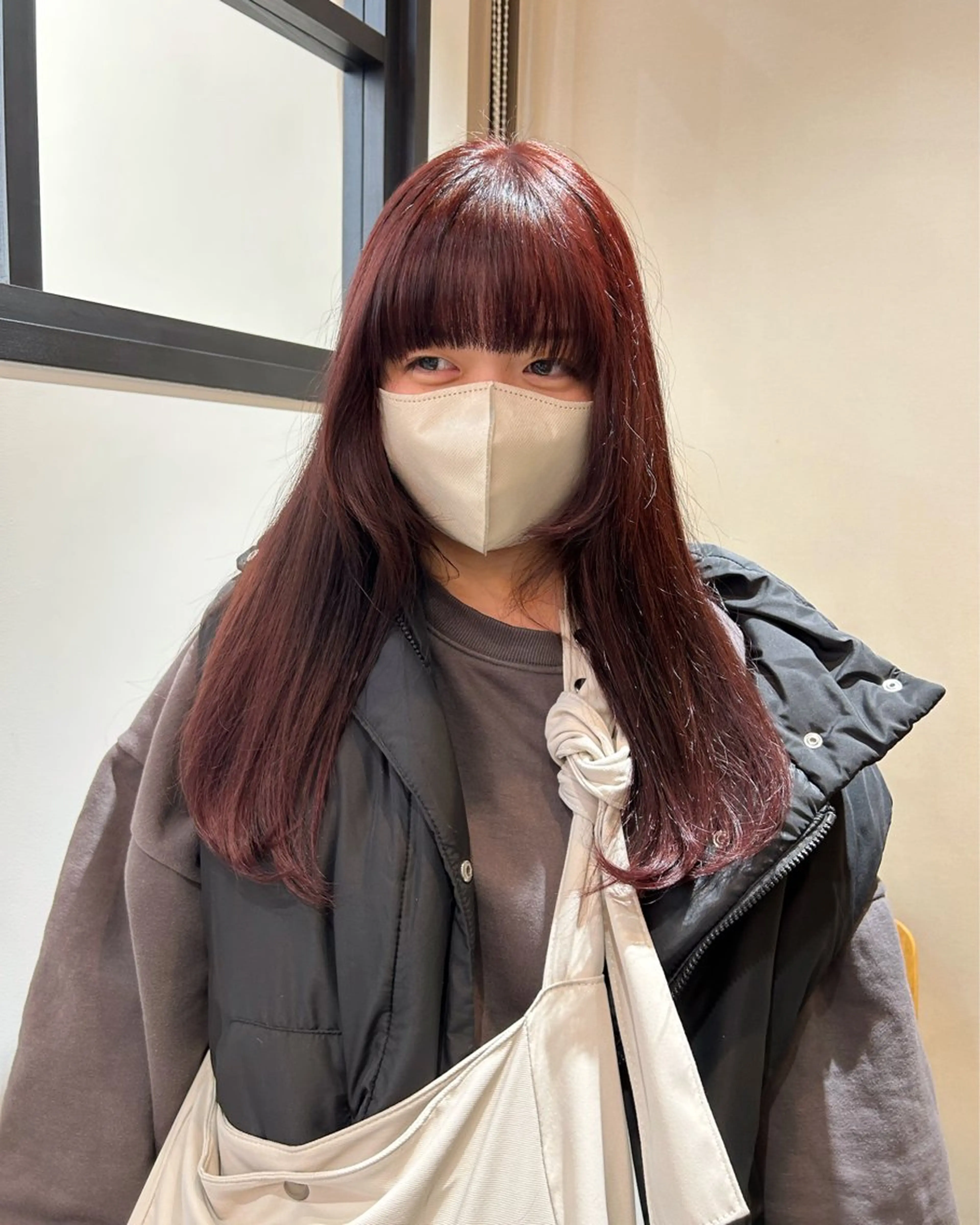 ロング カラー ブリーチ ブラウンカラー ブリーチなしカラー レッドカラー レッドブラウン 表参道OLSEN✂︎ nanamiのヘアスタイル