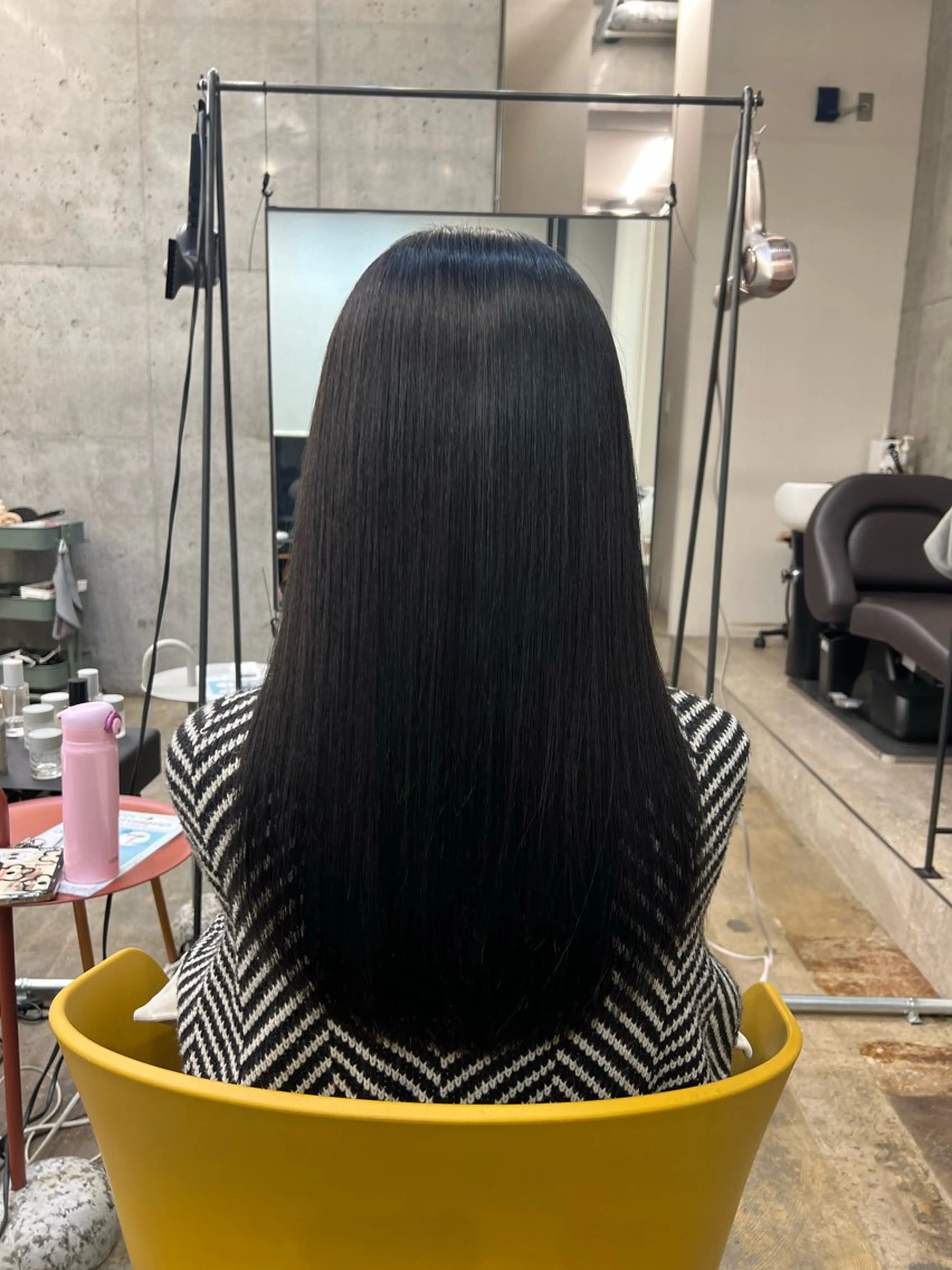 セミロング カラー 透明感カラー オレンジ ヘアカラー トリートメント AIN.ANLY 明治神宮前所属・徳浜 睦希のヘアスタイル