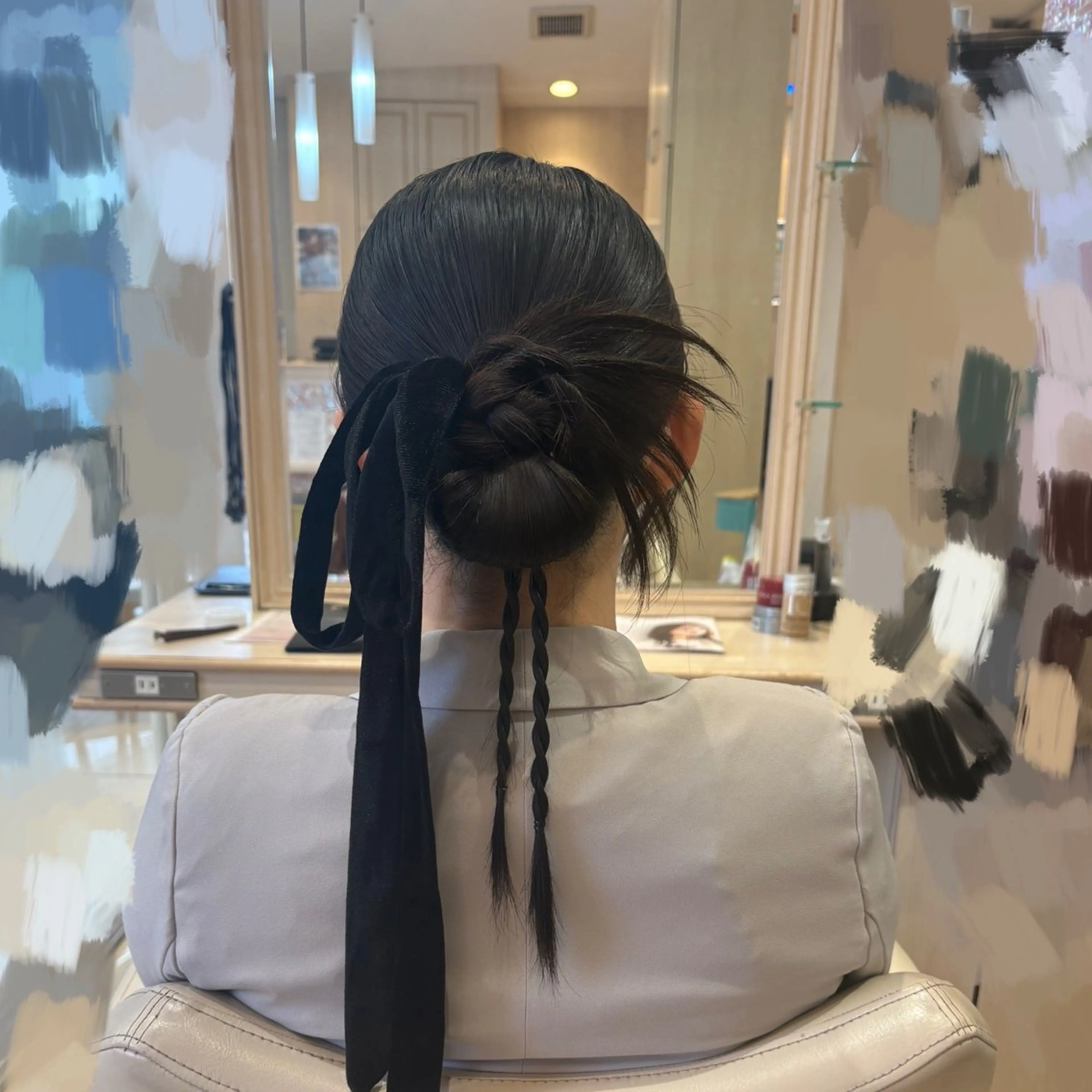 セミロング ヘアアレンジ ヘアセット 山田 桃華のヘアスタイル