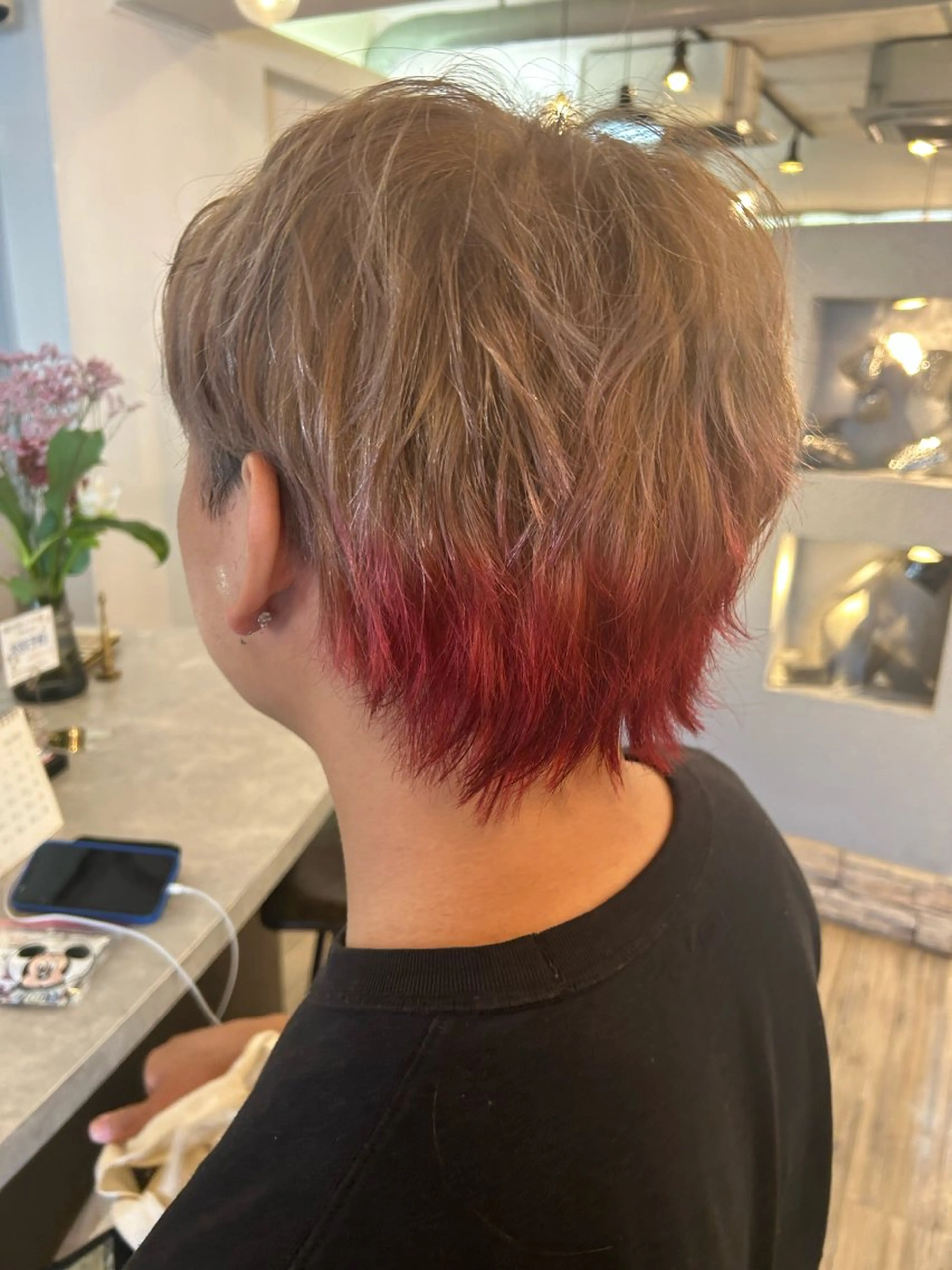 カラー メンズ ミナミ🩰デサインカ ラー♡ヘアセットのヘアスタイル