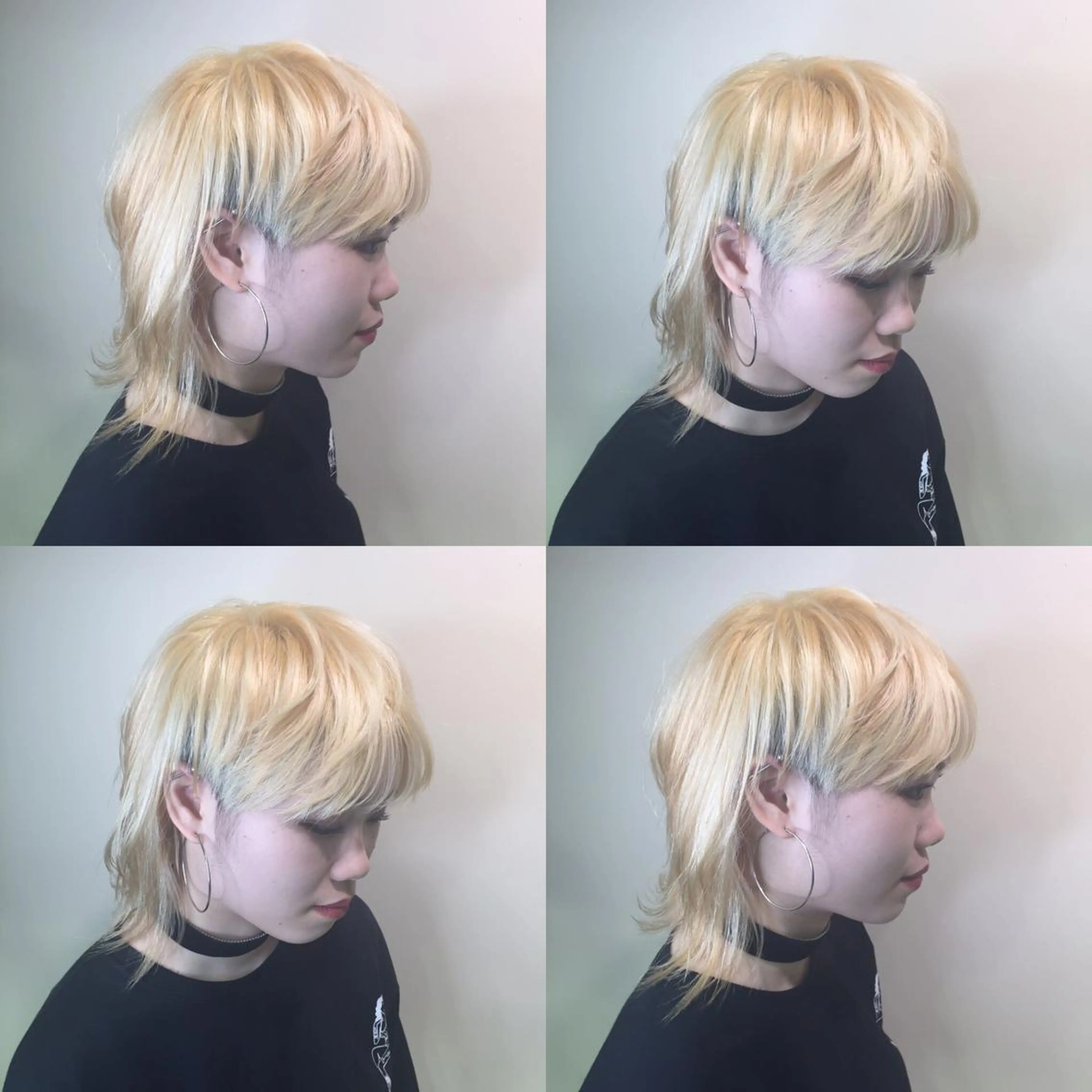 セミロング カラー ブロンド ウルフカット 🌻Insta指名 NO.1🌻Shoのヘアスタイル