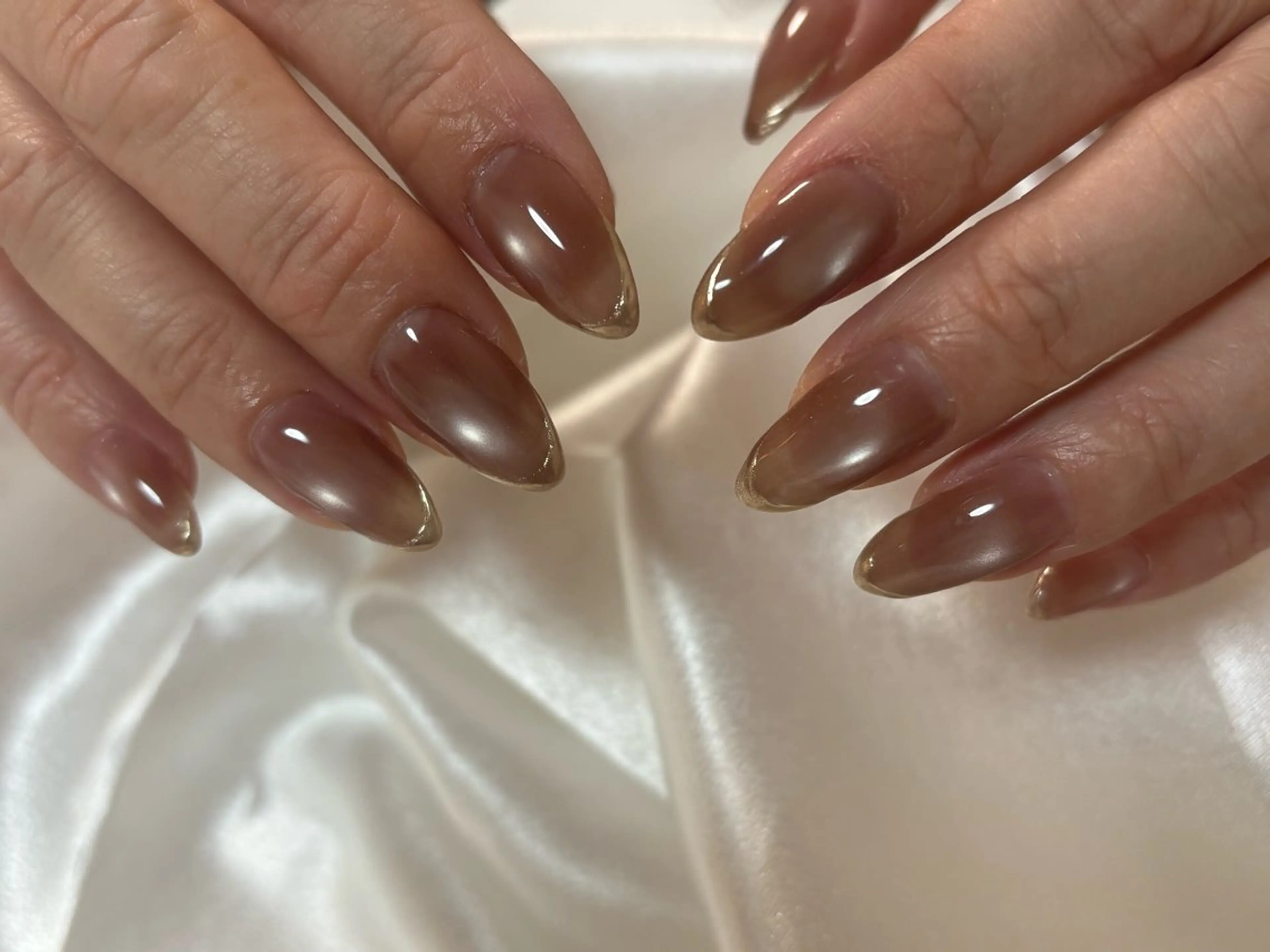 ネイル フレンチネイル マグネットネイル ミラーネイル KAINO深井本店 北川　貴美のネイルデザイン