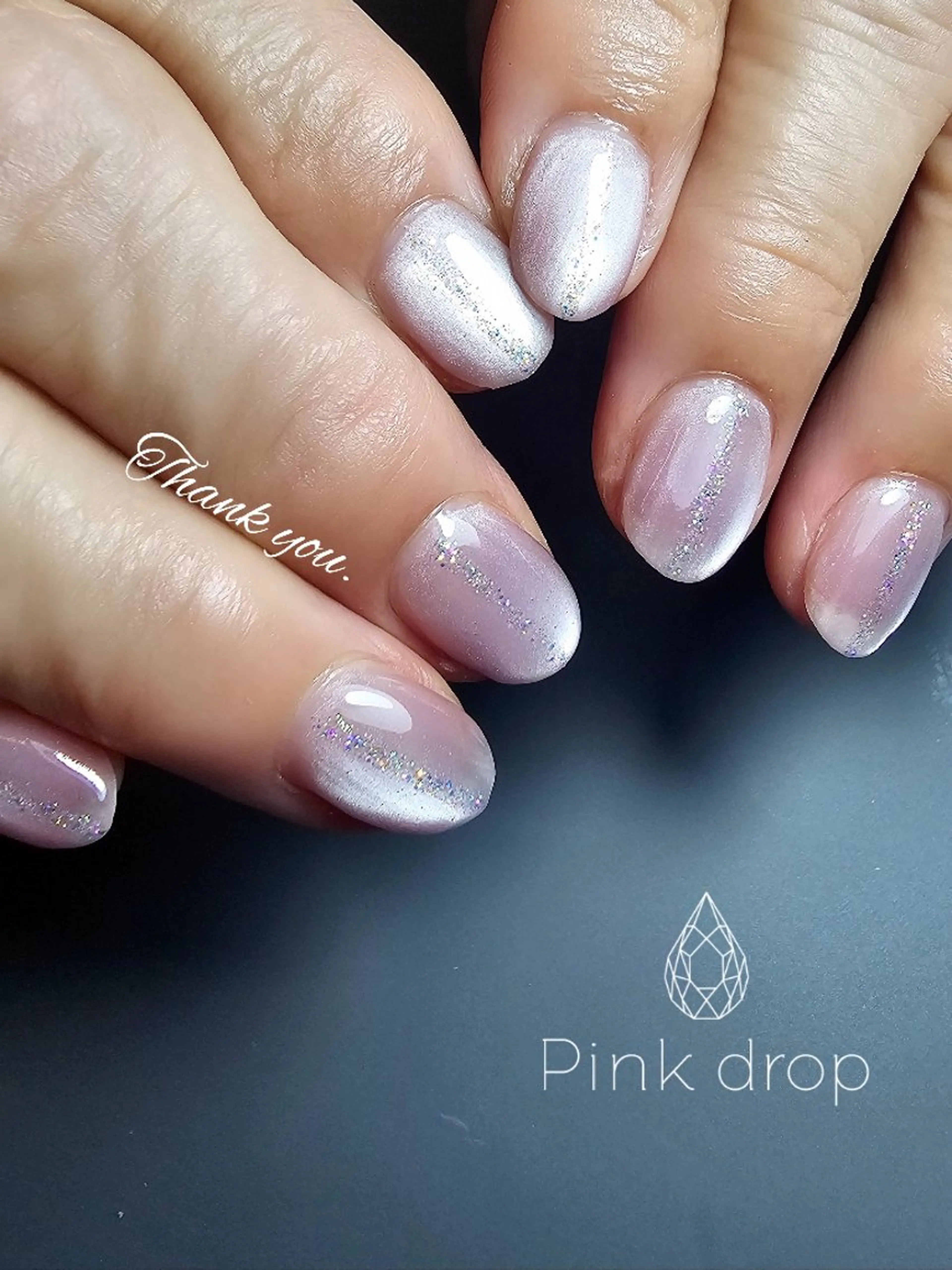 ネイル キラキラネイル ラメ(グリッター) pinkdrop  sanaeのネイルデザイン