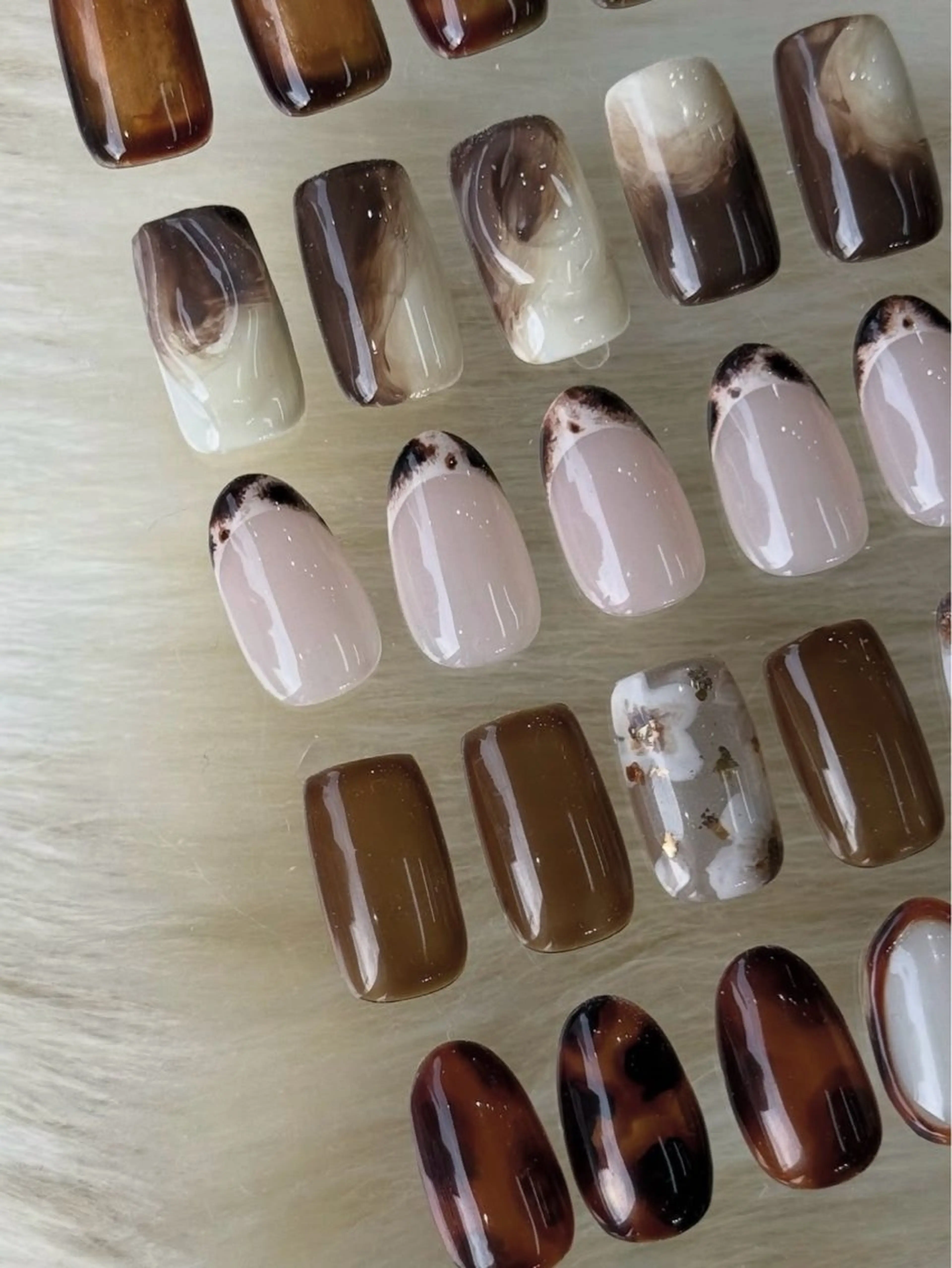 【10月限定🍂🤎】Brown nail art（オフなし）の写真