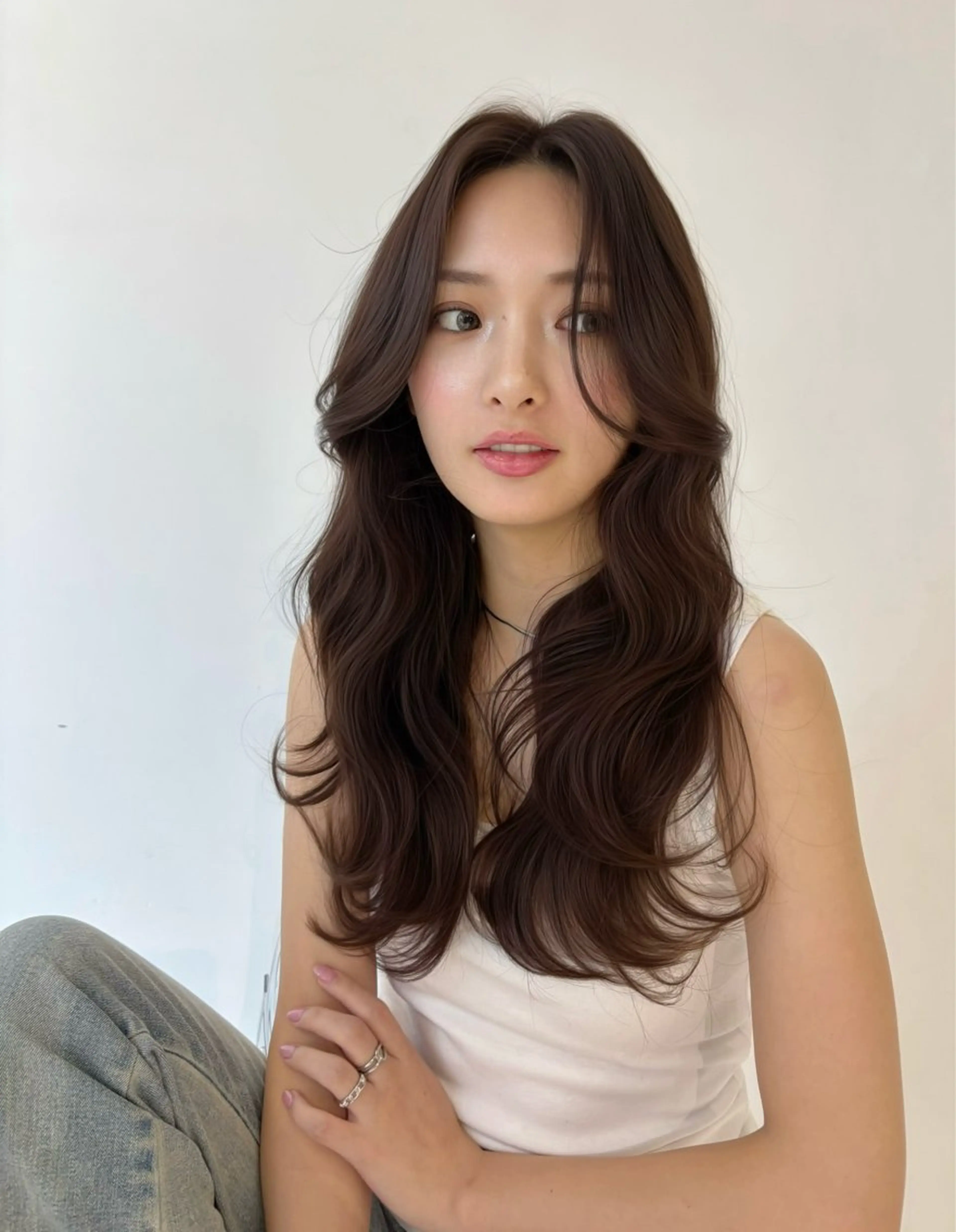 セミロング カラー ヘアアレンジ カット ヘアカラー トリートメント 韓国風レイヤーカット 💎髪質改善"yuiのヘアスタイル