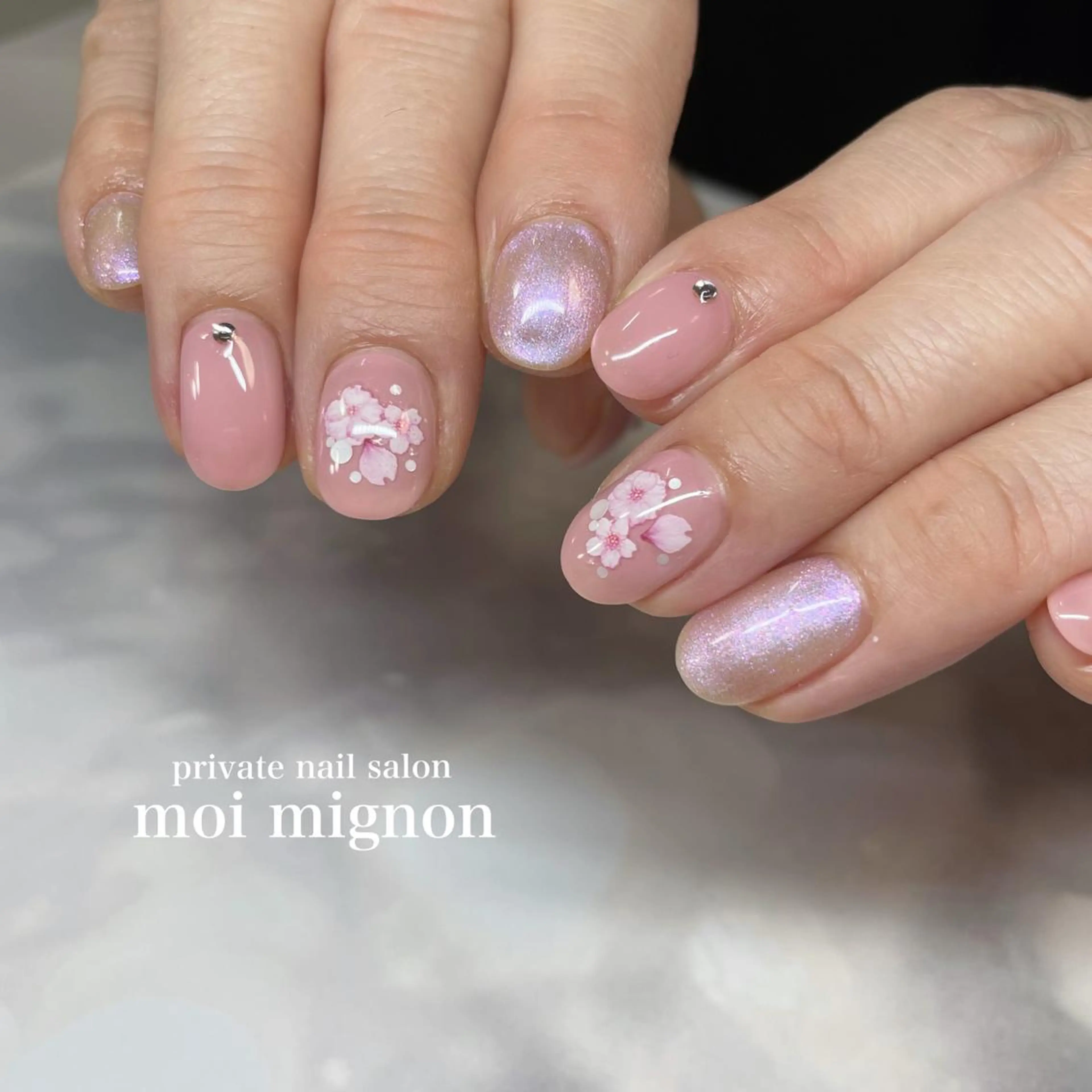 ネイル 桜ネイル 春ネイル ハンドネイル nailist Aki♡のネイルデザイン