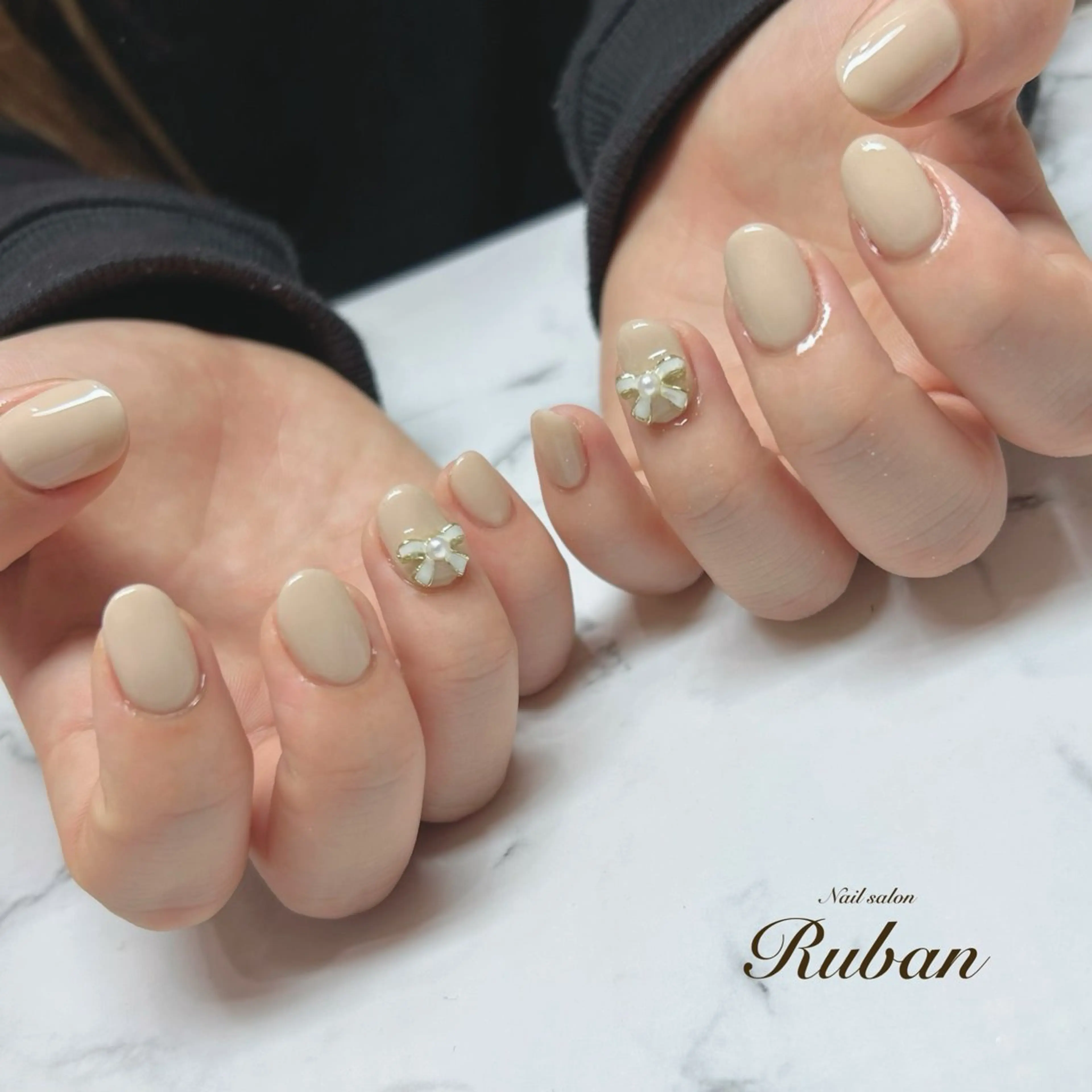 ネイル ワンカラーネイル リボン シンプルネイル Nail salon Ruban所属・Nail salon Rubanのネイルデザイン