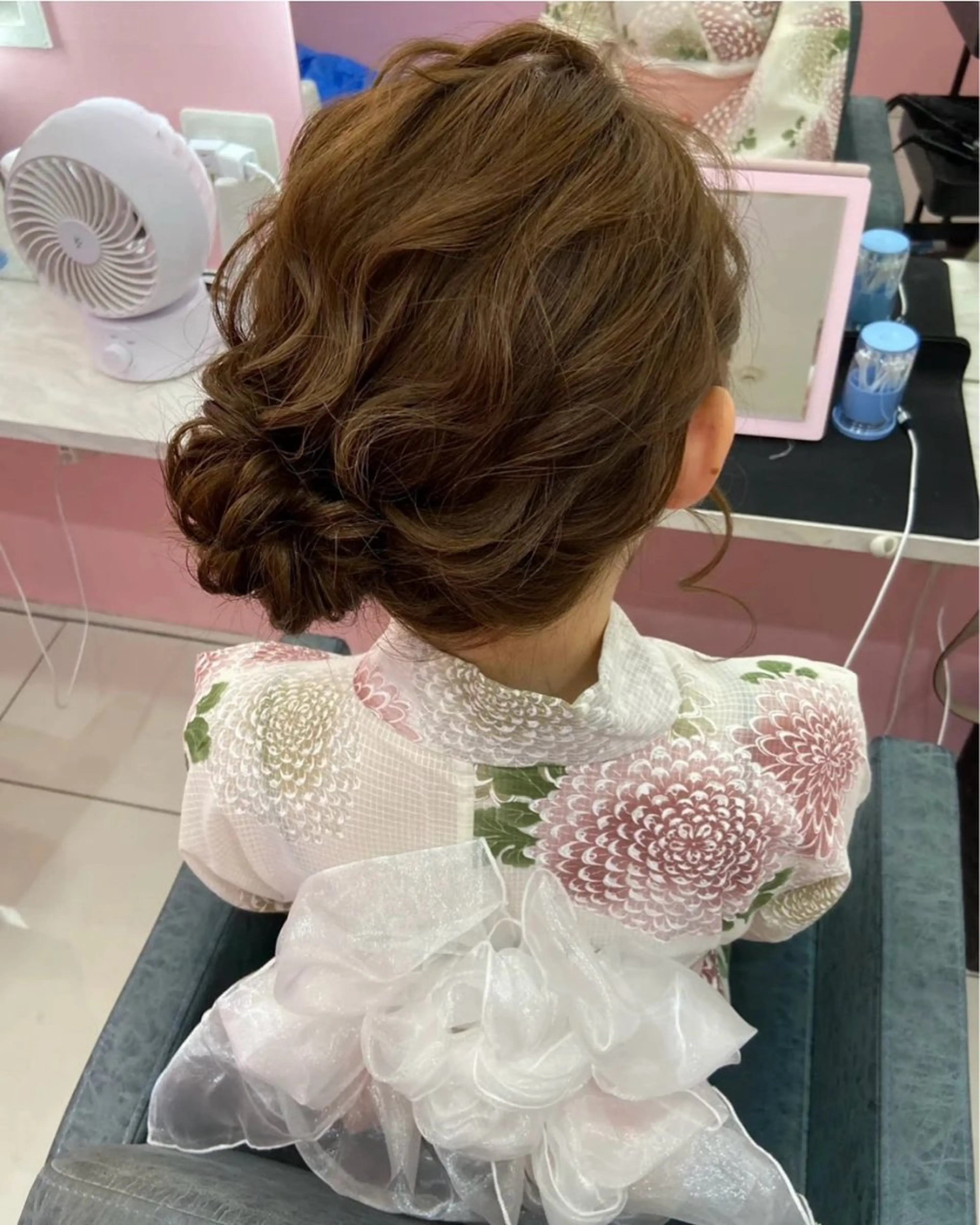 セミロング ヘアアレンジ 浴衣 LANDS所属・nanaka 🤍韓国ワンホンヘアのヘアスタイル