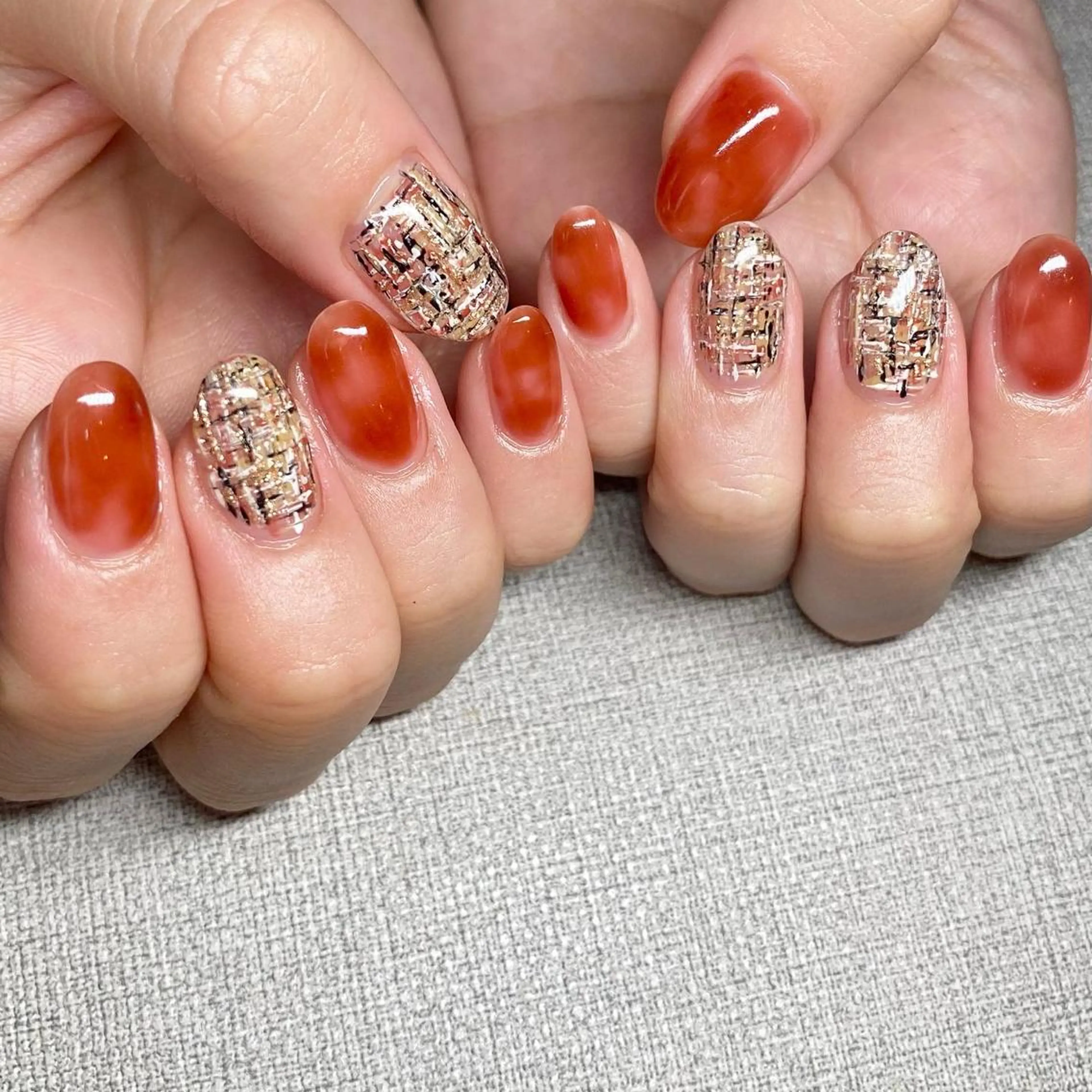 ネイル アートネイル ニュアンスネイル 冬ネイル ハンドネイル 山田 貴子のネイルデザイン