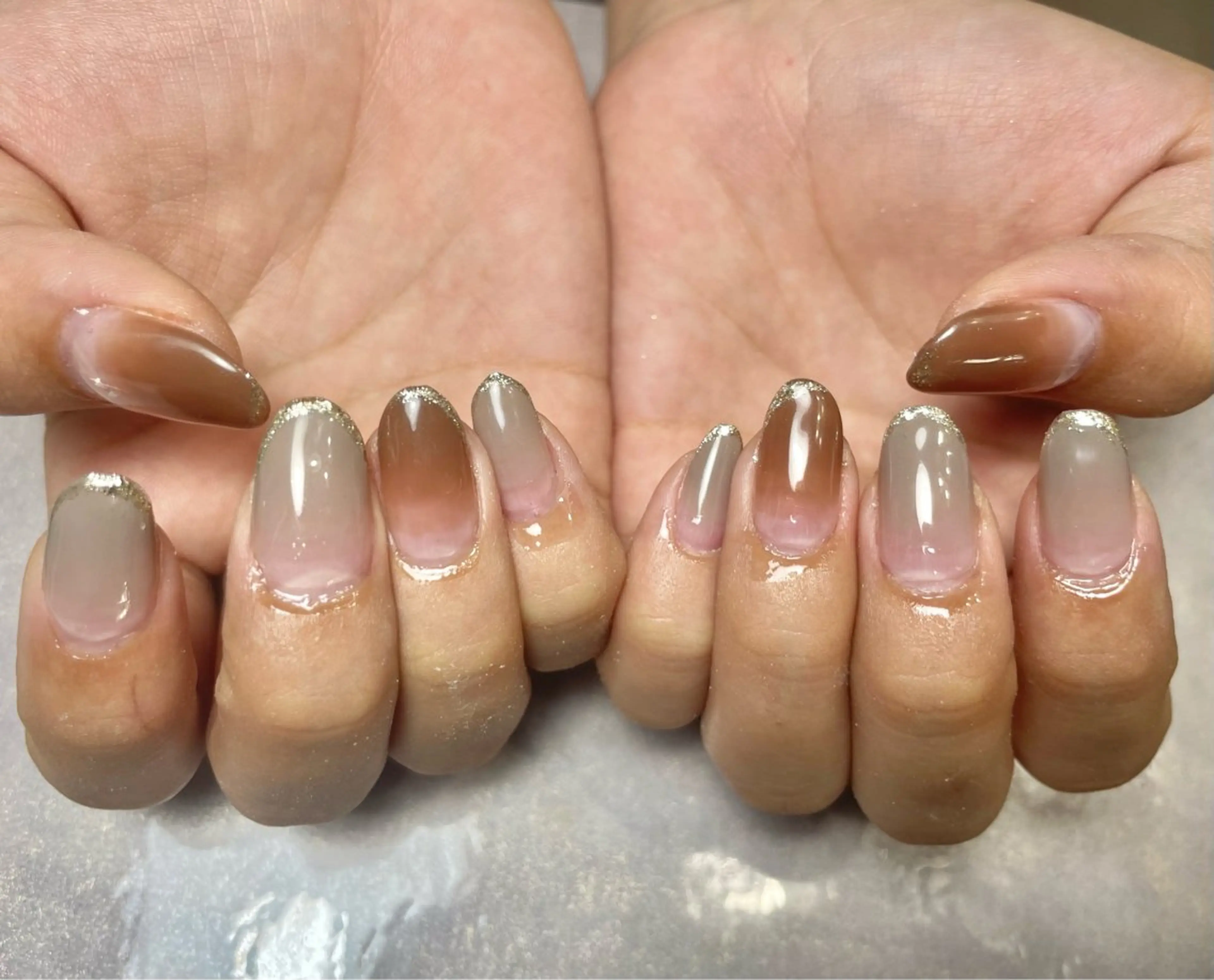 ネイル ジェルネイル グラデーション オフィスネイル パラジェル スカルプネイル ハンドネイル BLANCEnail所属・BLANCnail yuuのネイルデザイン