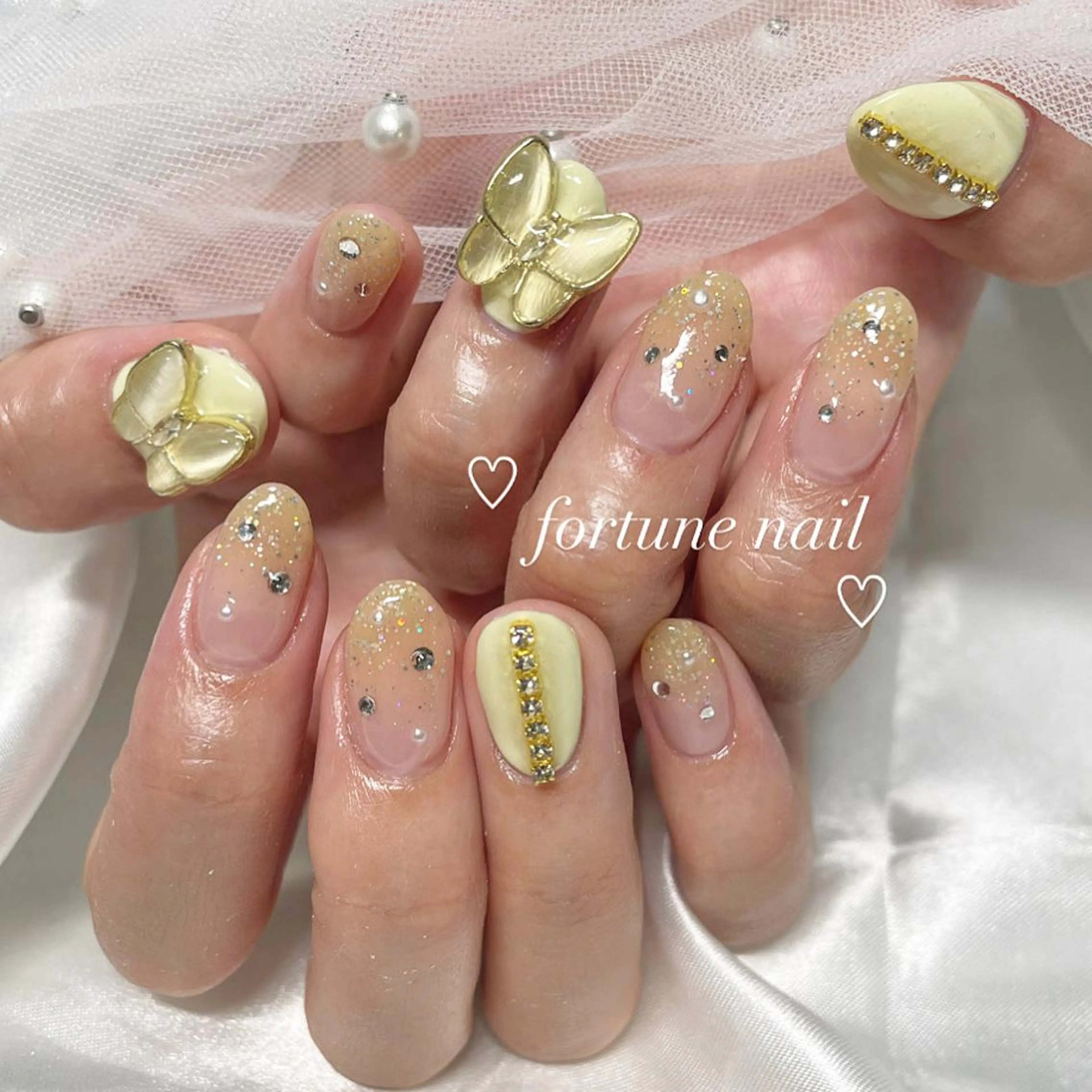 イエローネイル♡(有料パーツ別) #ちょうちょネイル #蝶パーツ