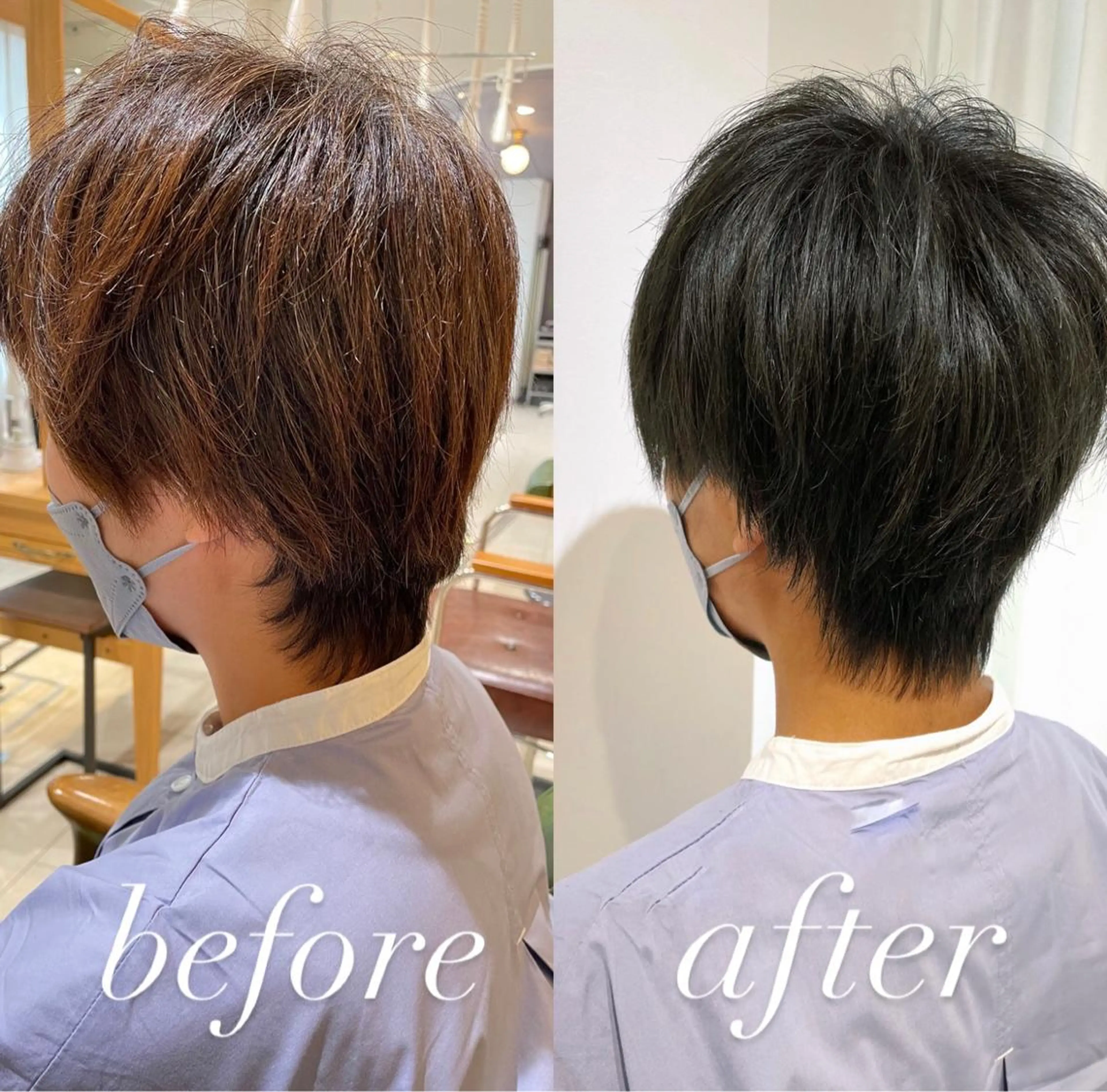 ショート カラー オリーブカラー カット ヘアカラー トリートメント 過去一の柔髪ヘア 🌿IVYjoureのヘアスタイル