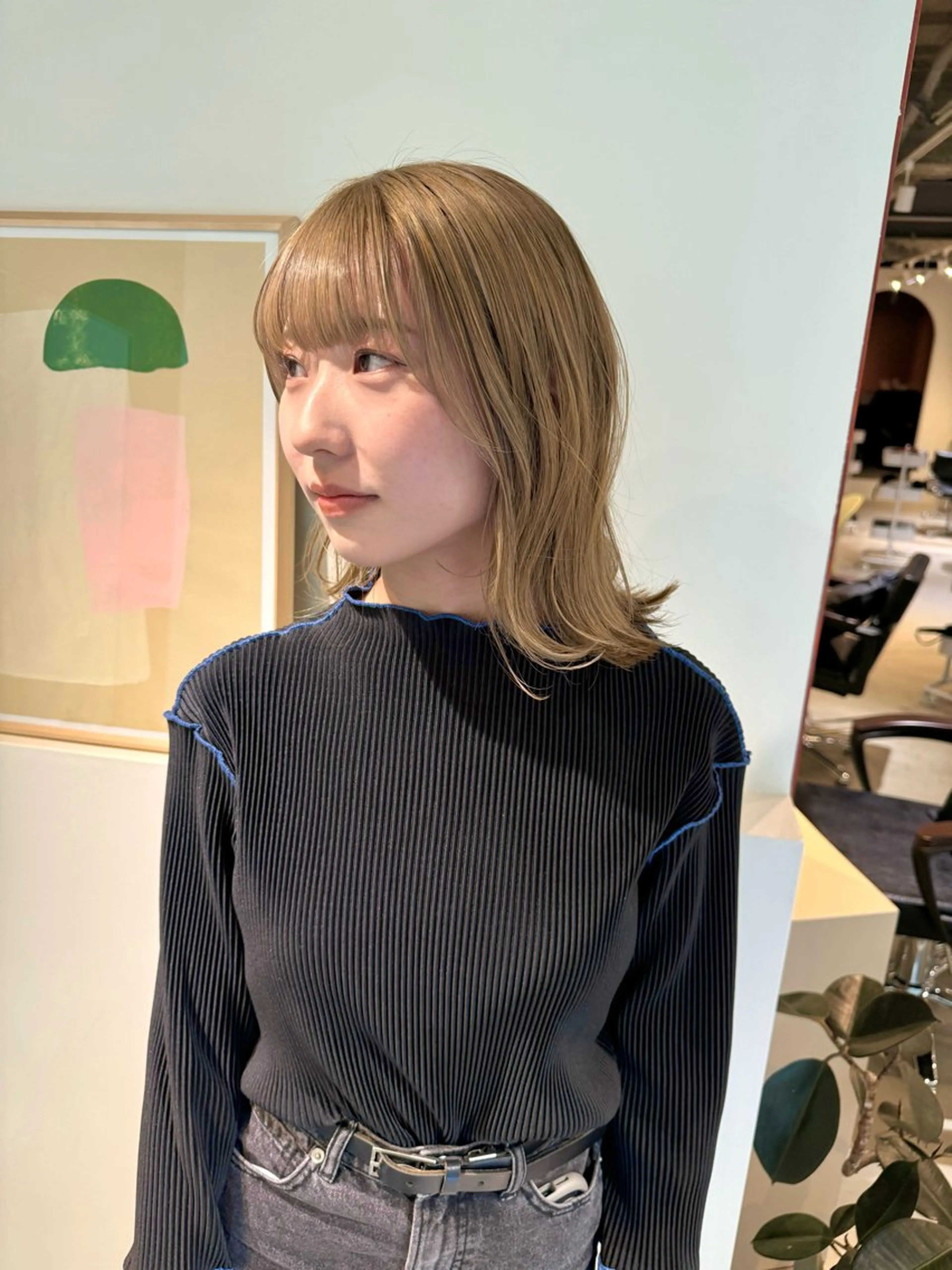 ミディアム カラー アディクシーカラー アッシュ ベージュカラー グレージュ オリーブカラー eto所属・髪質改善スペシャリス ト長尾勇弥/梅田中津のヘアスタイル