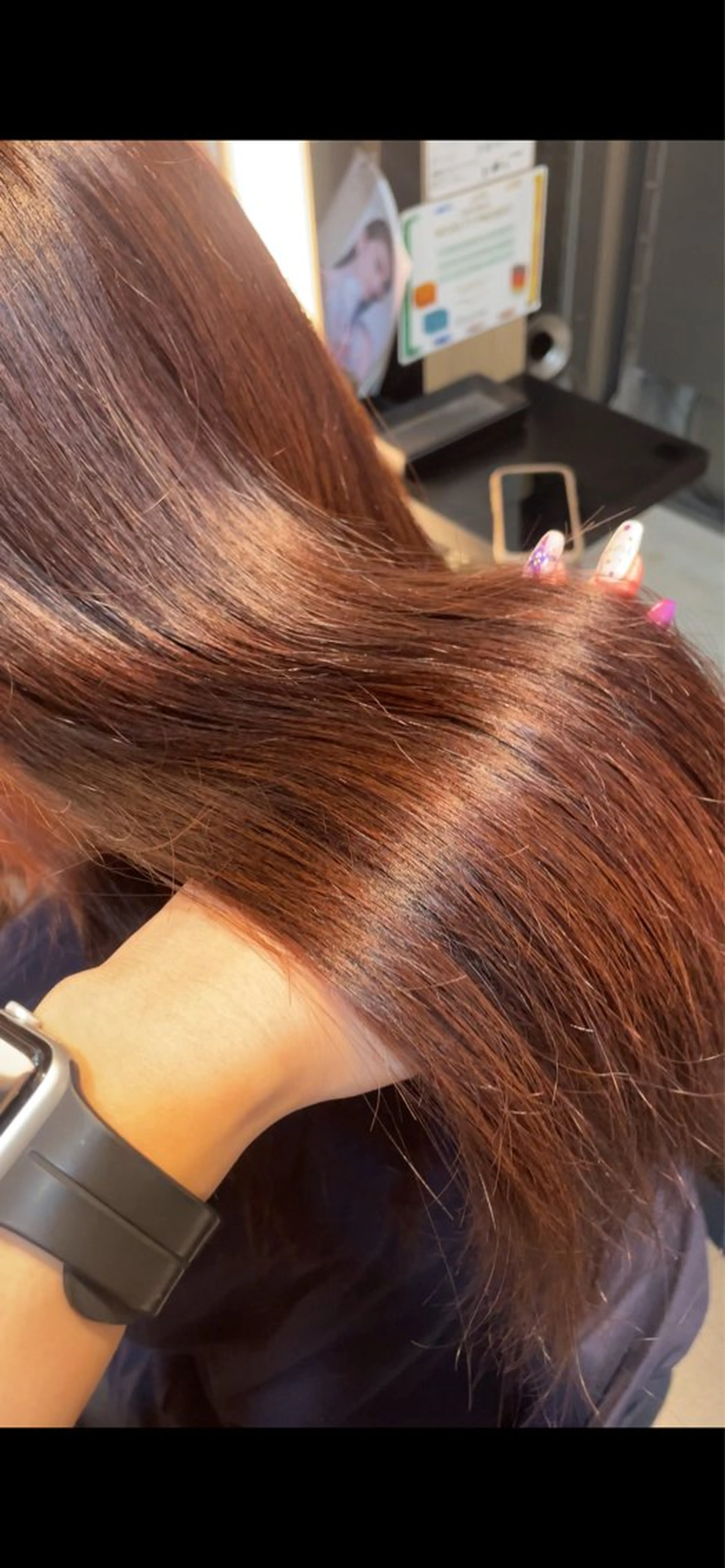 ロング カラー ブラウンカラー レッドカラー カット ヘアカラー トリートメント ブリーチ/髪質改善/ 透明感カラー/暖色のヘアスタイル