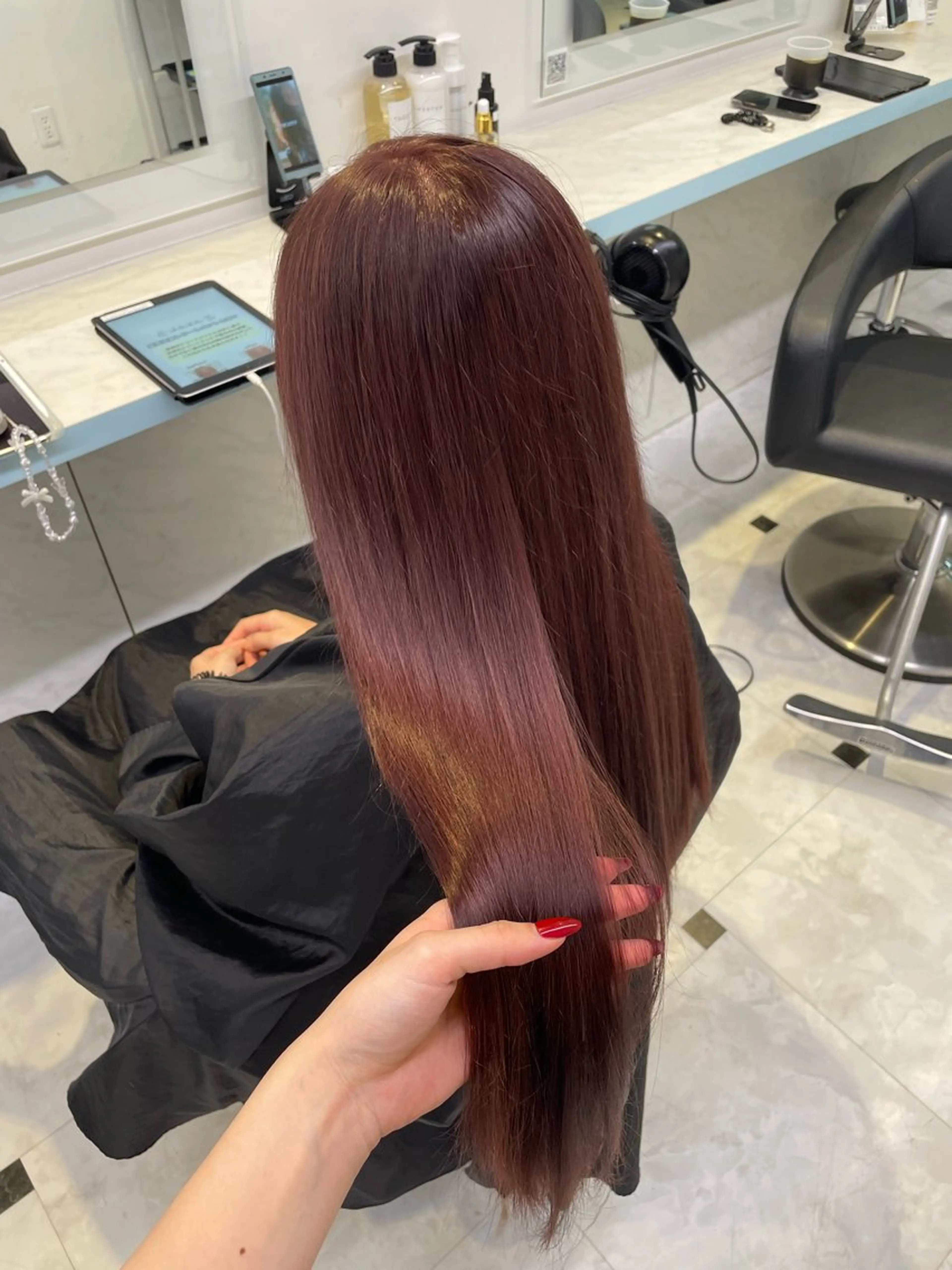 ロング カラー ヘアアレンジ ブリーチ ダブルカラー ブリーチなしカラー 髪質改善 トリートメント 🍒♡艶髪暖色カラー saaya♡🍒のヘアスタイル