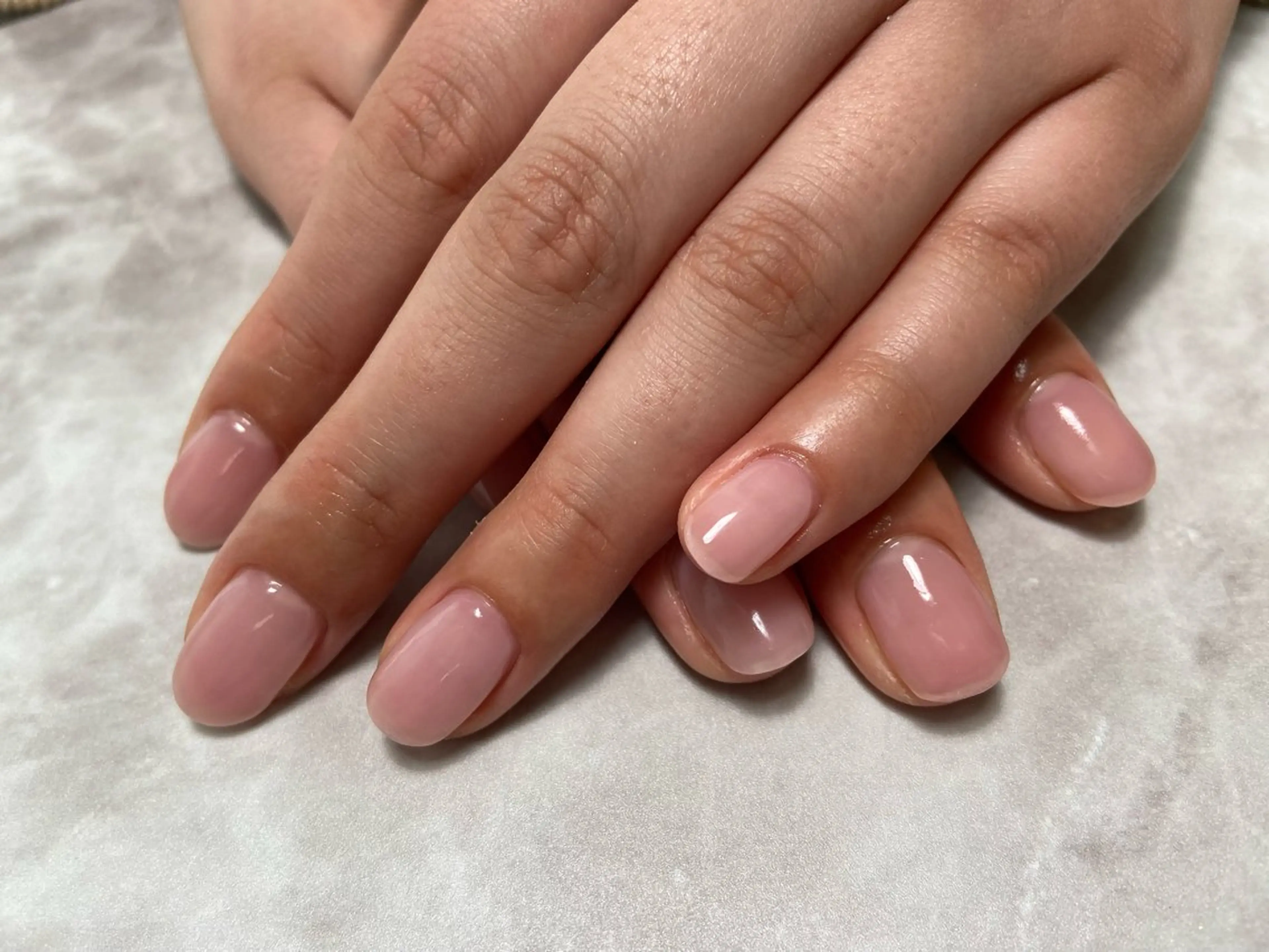 ネイル ワンカラーネイル ピンク A-nail あずさ　閉店のネイルデザイン