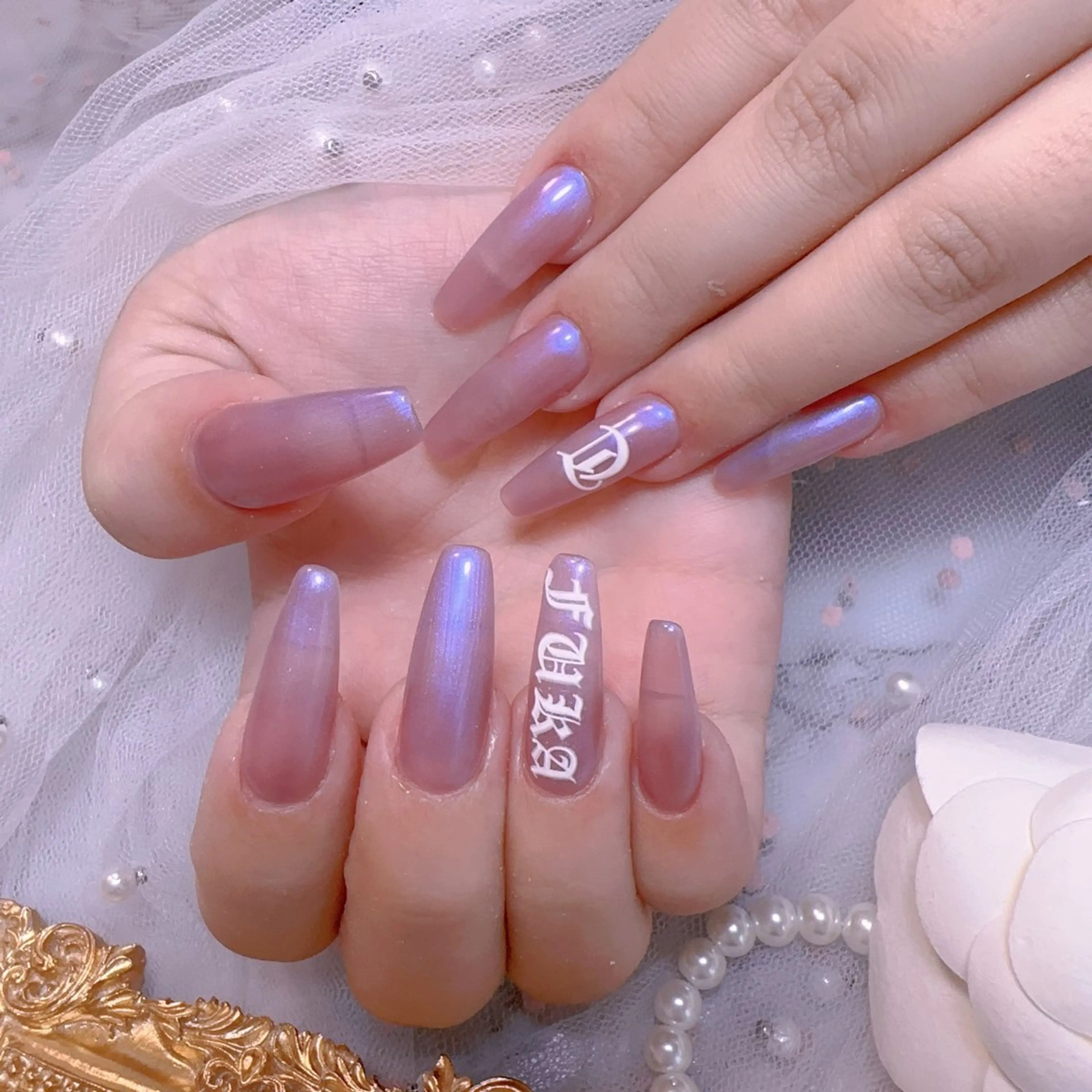 ネイル オーロラネイル フットネイル 韓国ネイル ラメ(グリッター) ラメグラデーション ハンドネイル Belle nail salon 新小岩のネイルデザイン