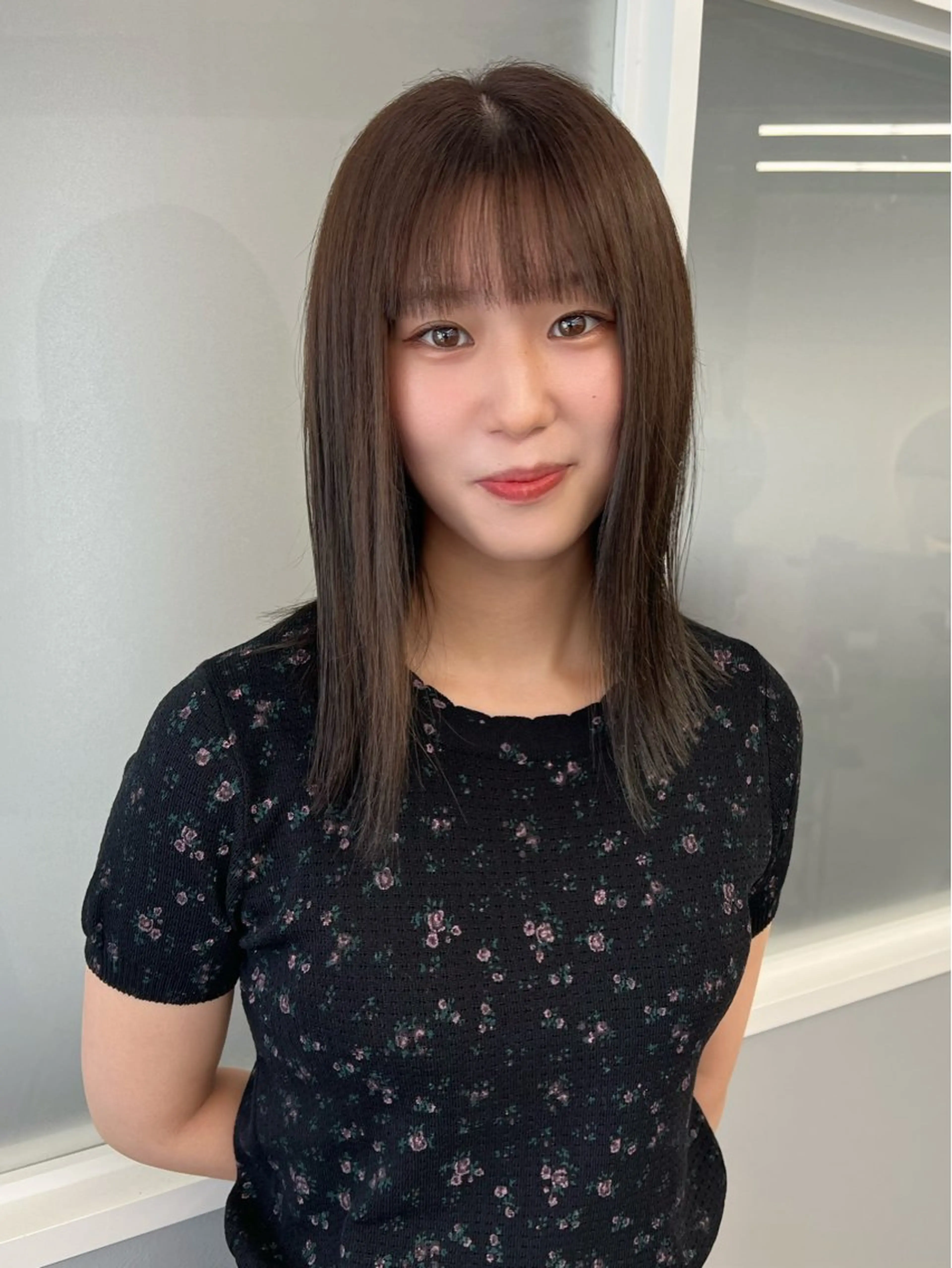 ミディアム カラー ベージュカラー オリーブベージュ カット ヘアカラー トリートメント 韓国レイヤー/ メンズパーマ/椿原のヘアスタイル