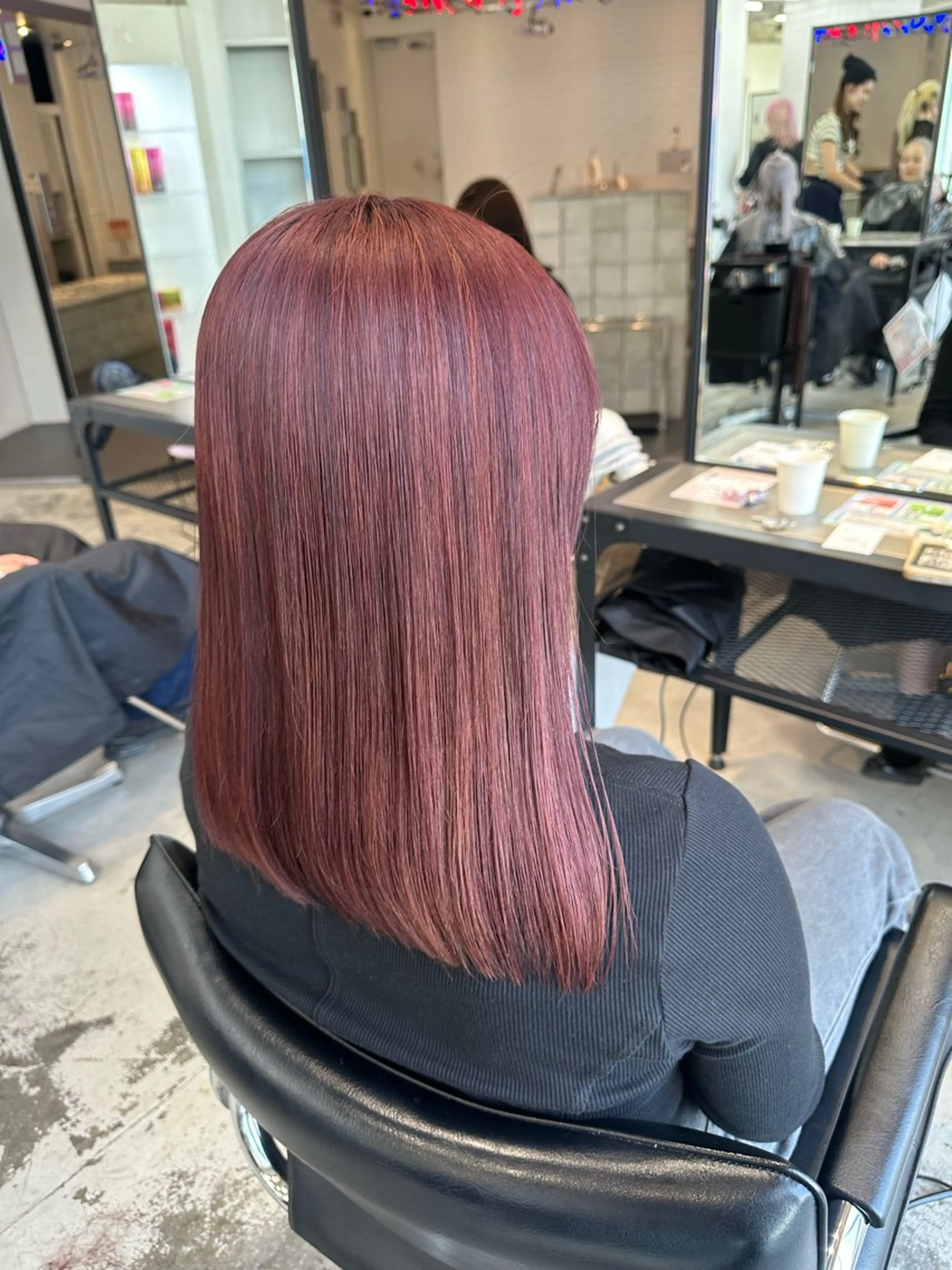 セミロング カラー パーマ ヘアアレンジ ヘアカラー 暖色💖ツヤ髪💖 masae🌼のヘアスタイル