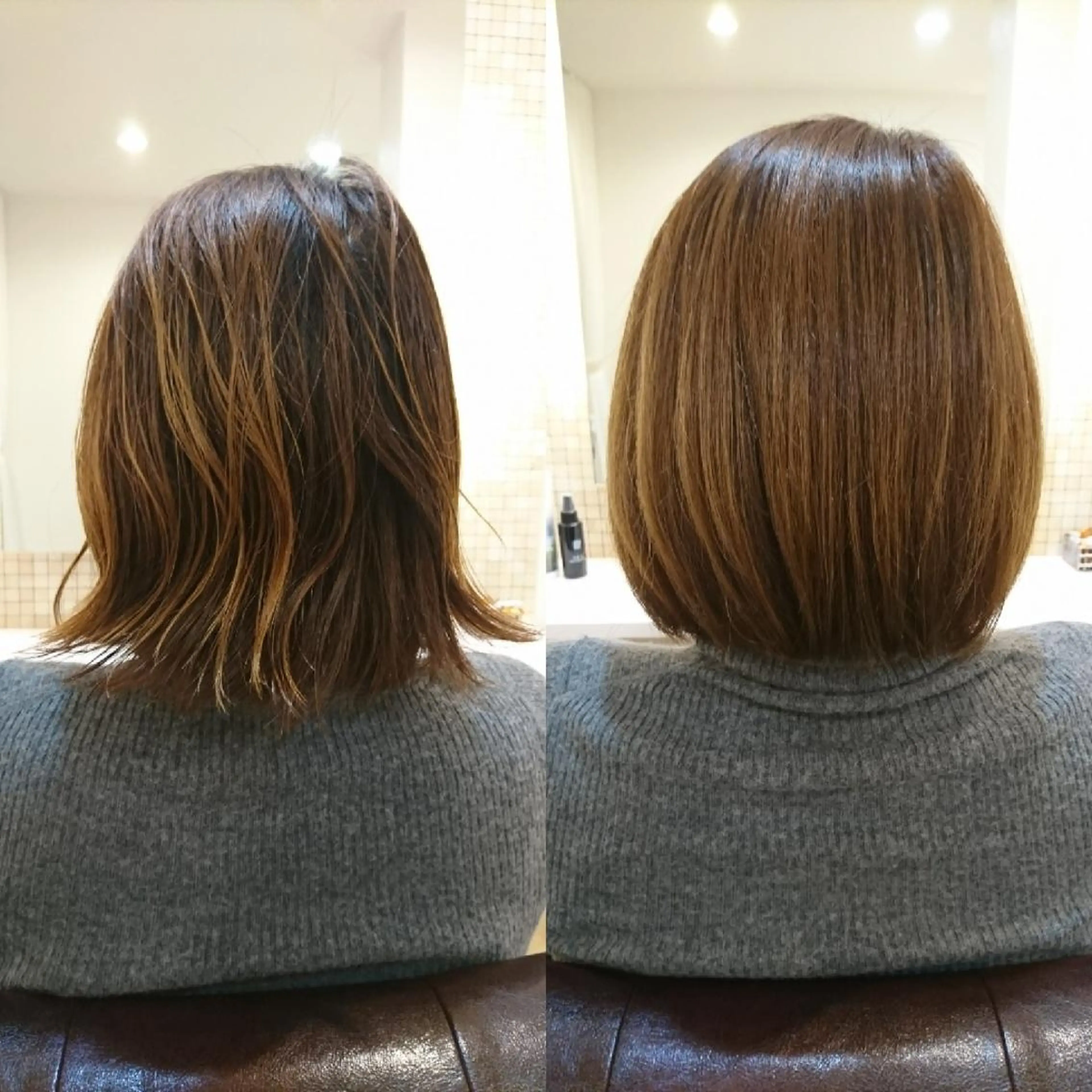 ミディアム カラー ボブ カット ヘアカラー トリートメント ACROあべの店所属・艶カラー/インナー /グラデ/大西小百合のヘアスタイル