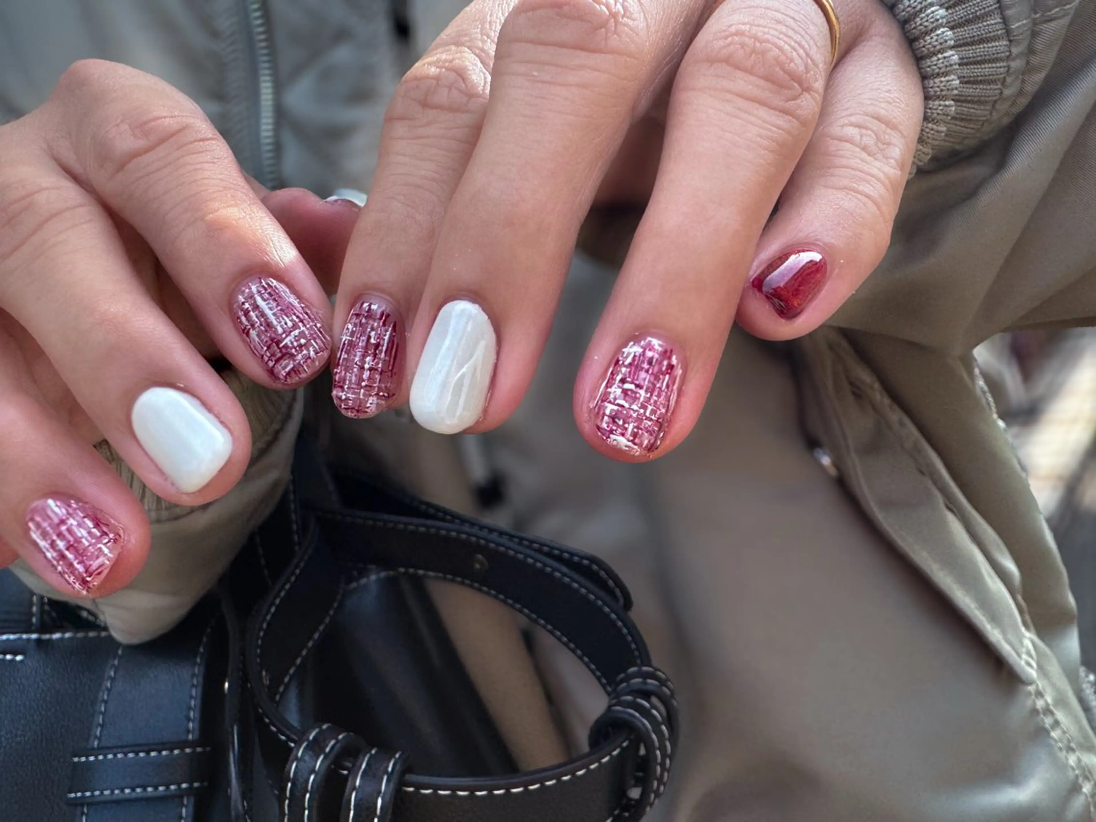 ネイル ジェルネイル マグネットネイル ニュアンスネイル パラジェル ツイードネイル Nu:茅ヶ崎所属・Nu: ヌーのネイルデザイン