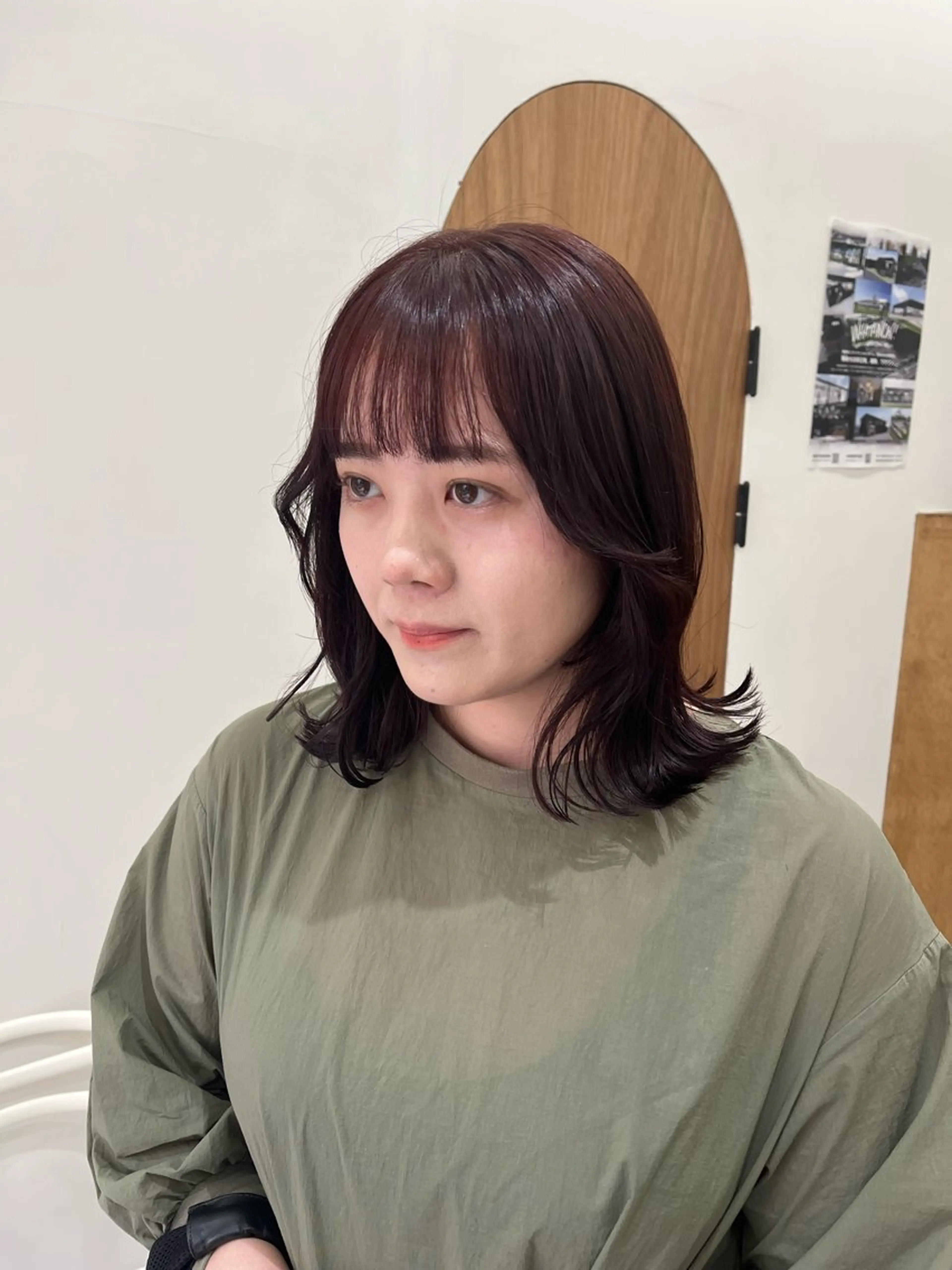 ミディアム カラー ブリーチ 透明感カラー ラベンダーカラー ブリーチなしカラー ピンクカラー miyu /レイヤー/ブリーチのヘアスタイル