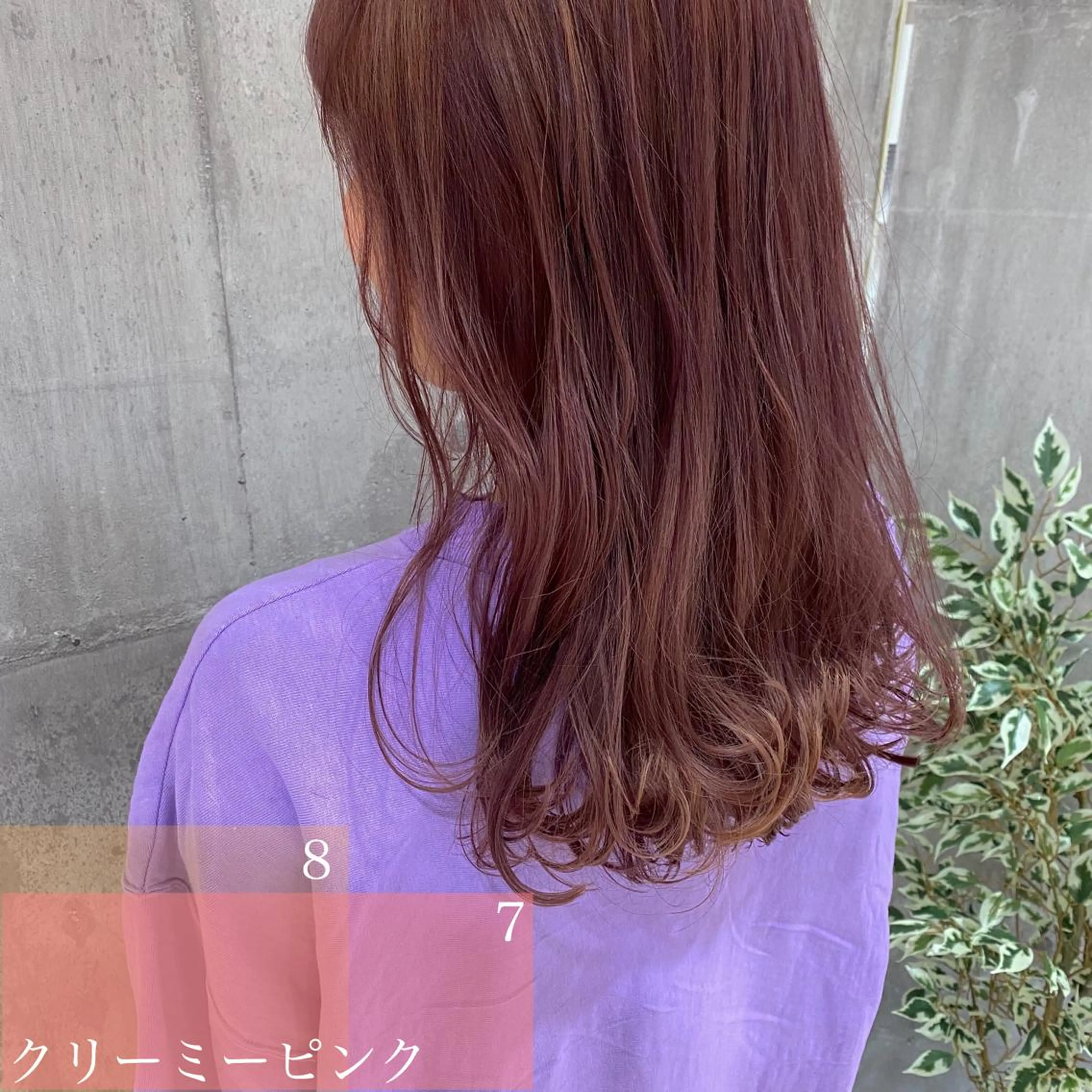 ミディアム カラー ピンクカラー 髪質改善ｶﾗｰ ｹｱﾌﾞﾘｰﾁ/ﾀﾑのヘアスタイル