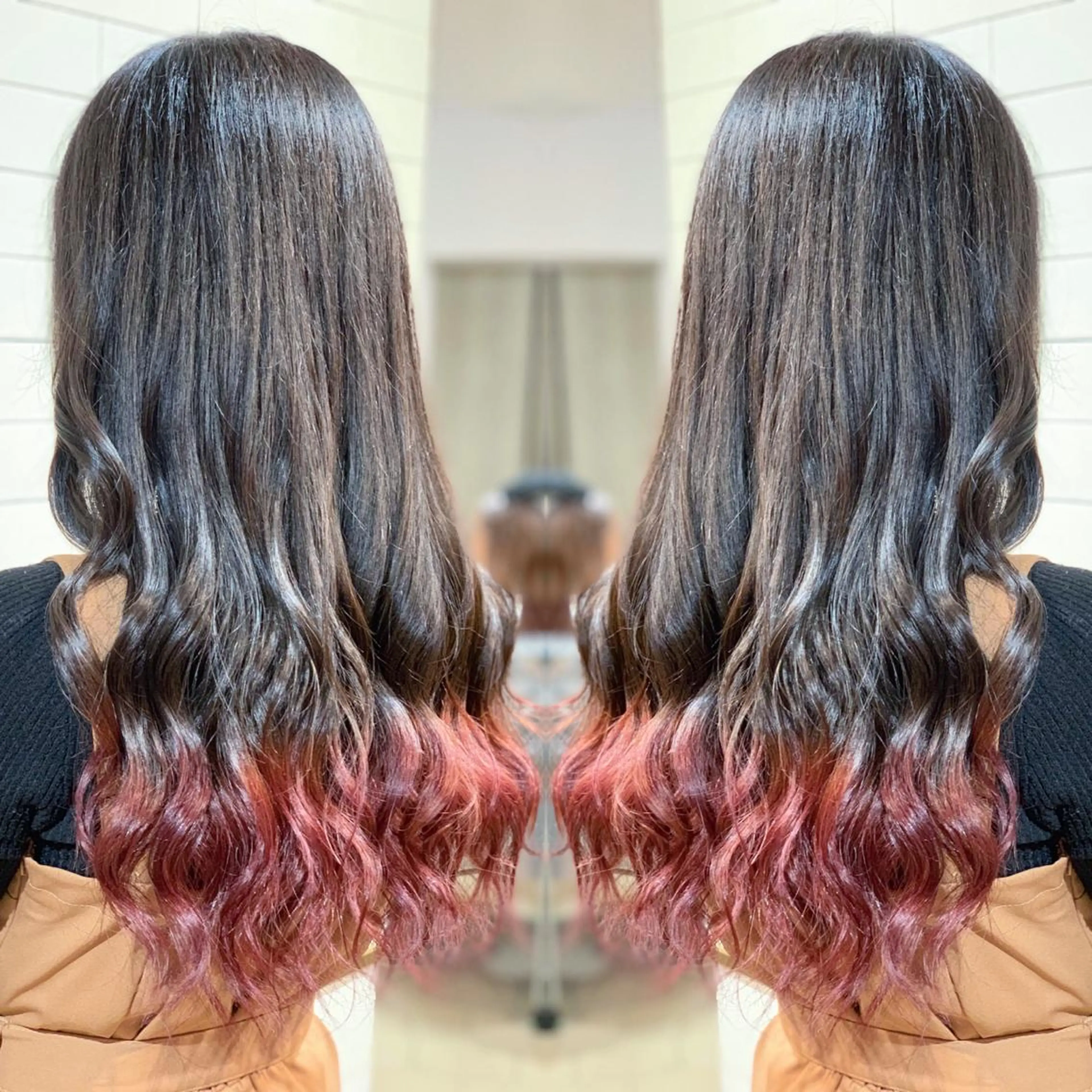 セミロング カラー ヘアアレンジ 髪質改善×ハイトーン 中田啄也のヘアスタイル