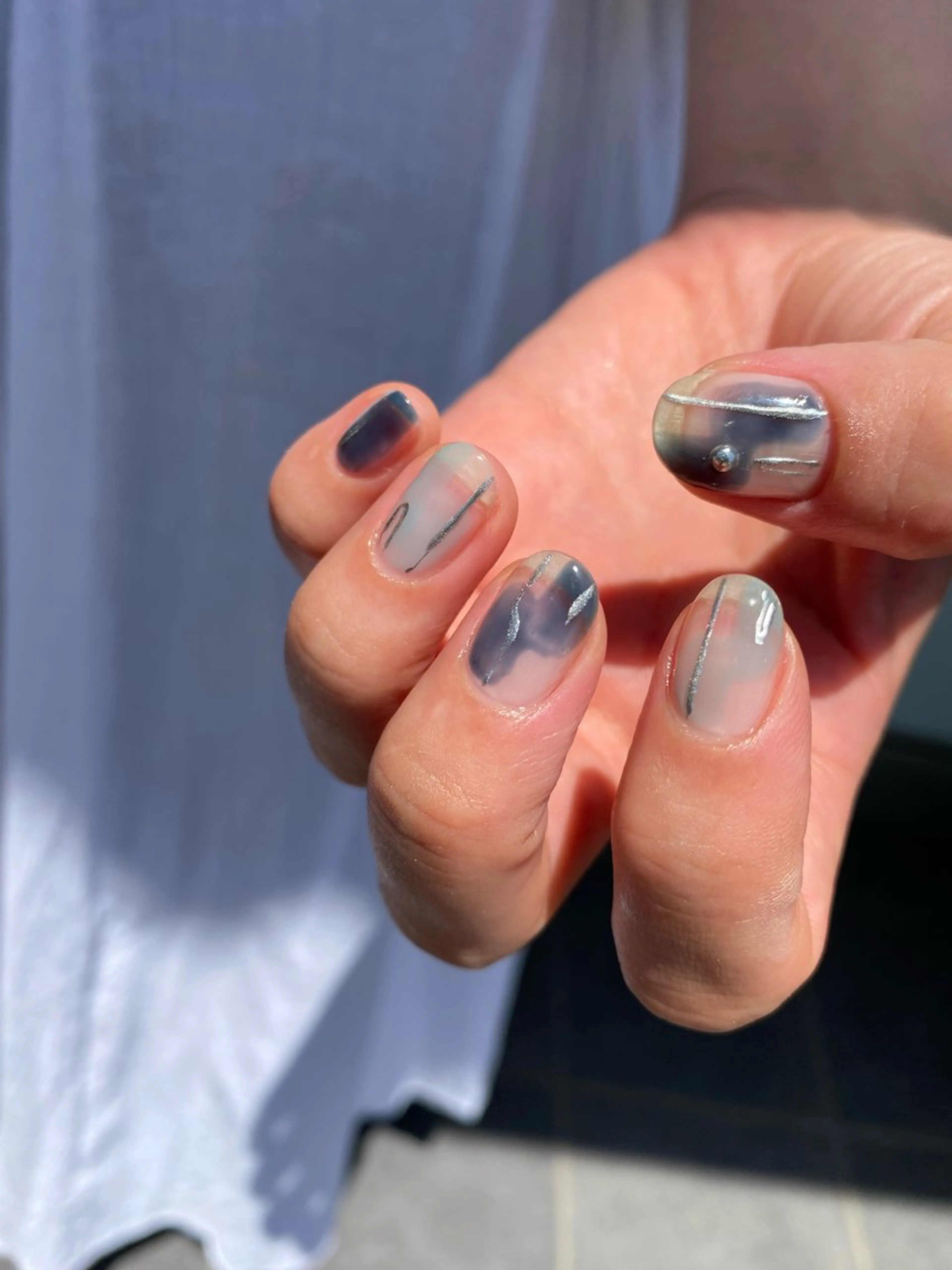 ネイル ジェルネイル マグネットネイル ニュアンスネイル ワンカラーネイル パラジェル ハンドネイル 草加ニュアンスネイル 🌚hersのネイルデザイン