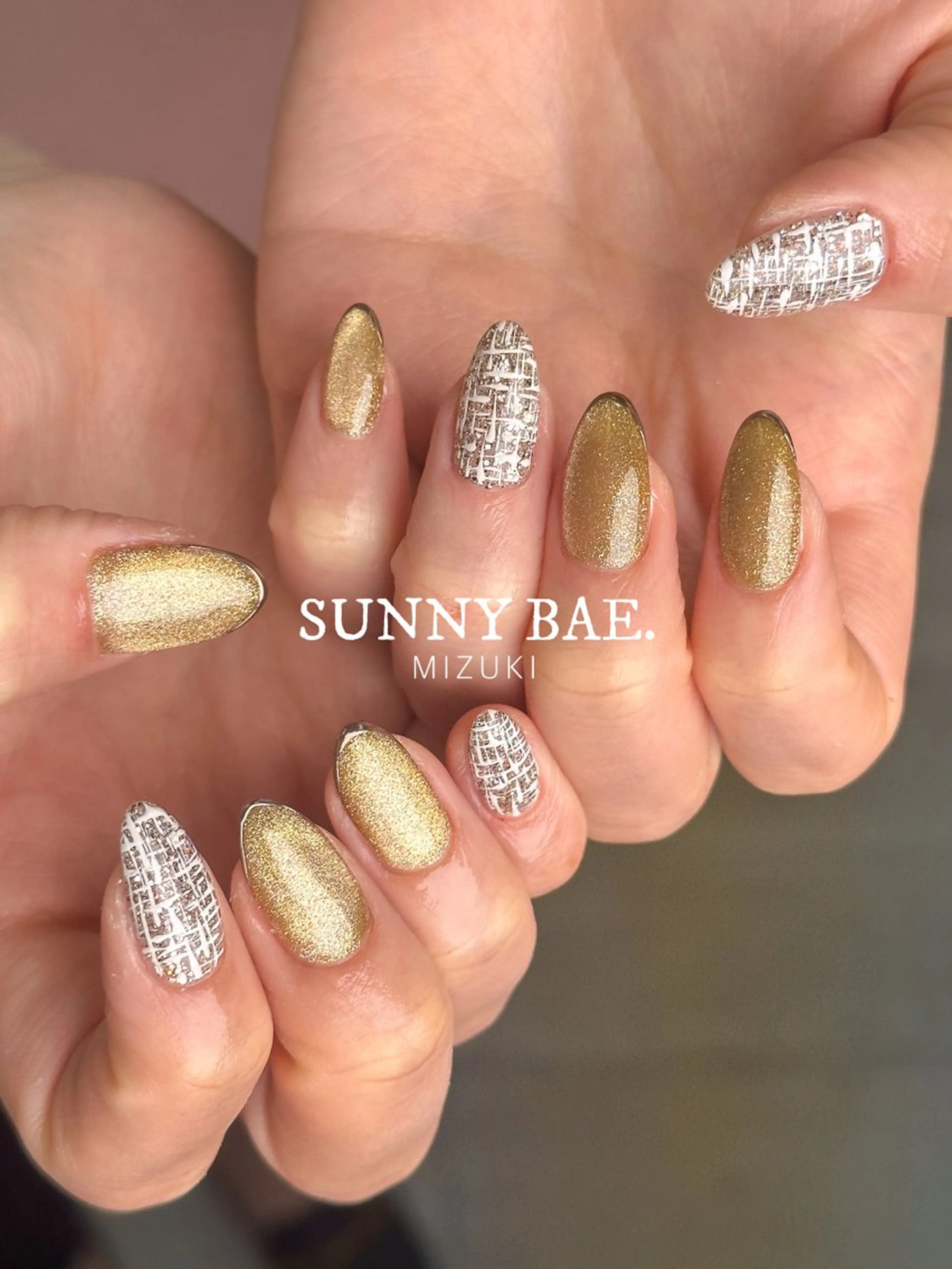 ネイル フレンチネイル ラメ(グリッター) マグネットネイル ミラーネイル ツイードネイル ハンドネイル SUNNY BAE. 🌼MIZUKIのネイルデザイン
