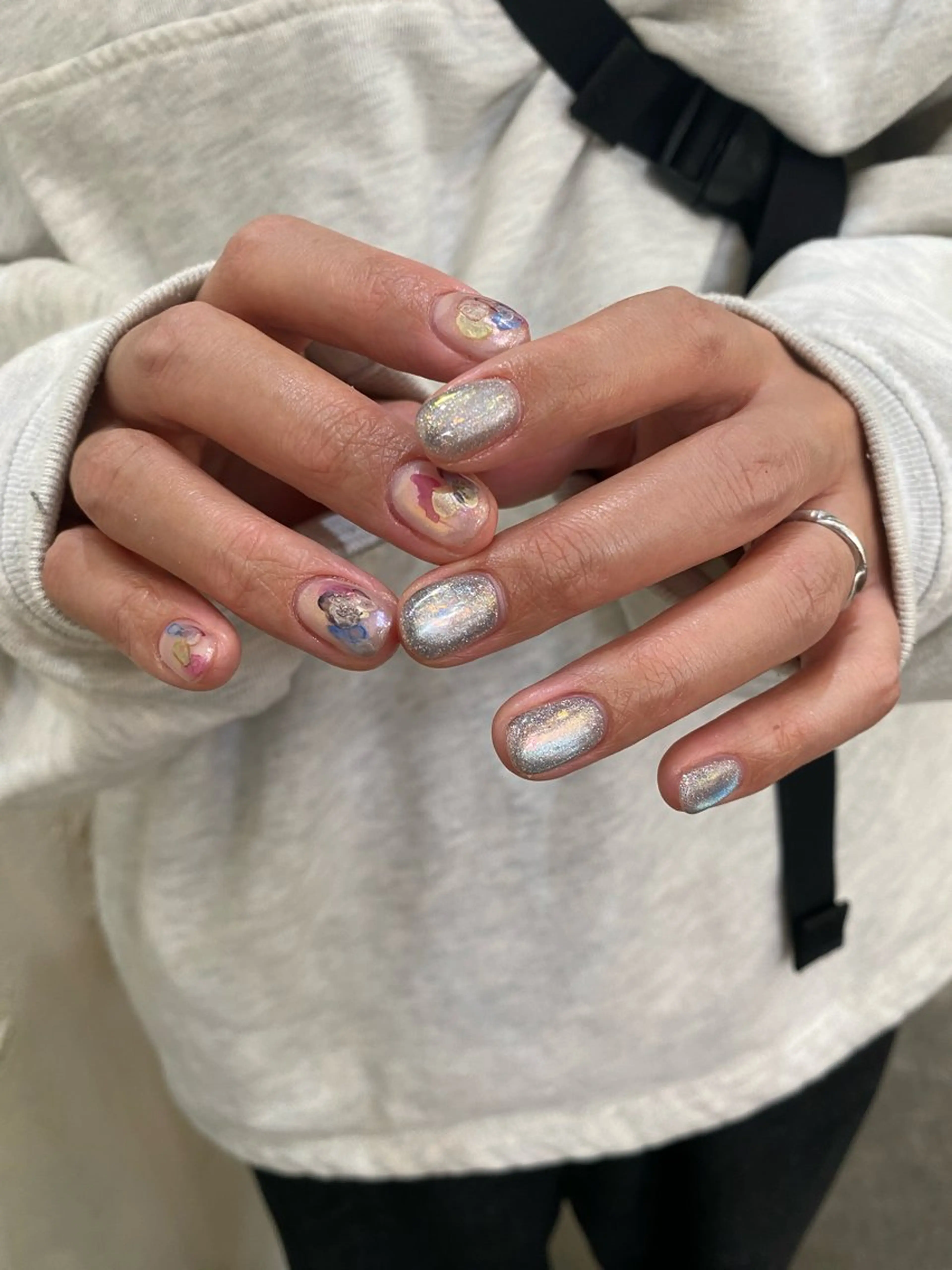 ネイル ブルー ピンク nable.所属・望月 実莉のネイルデザイン