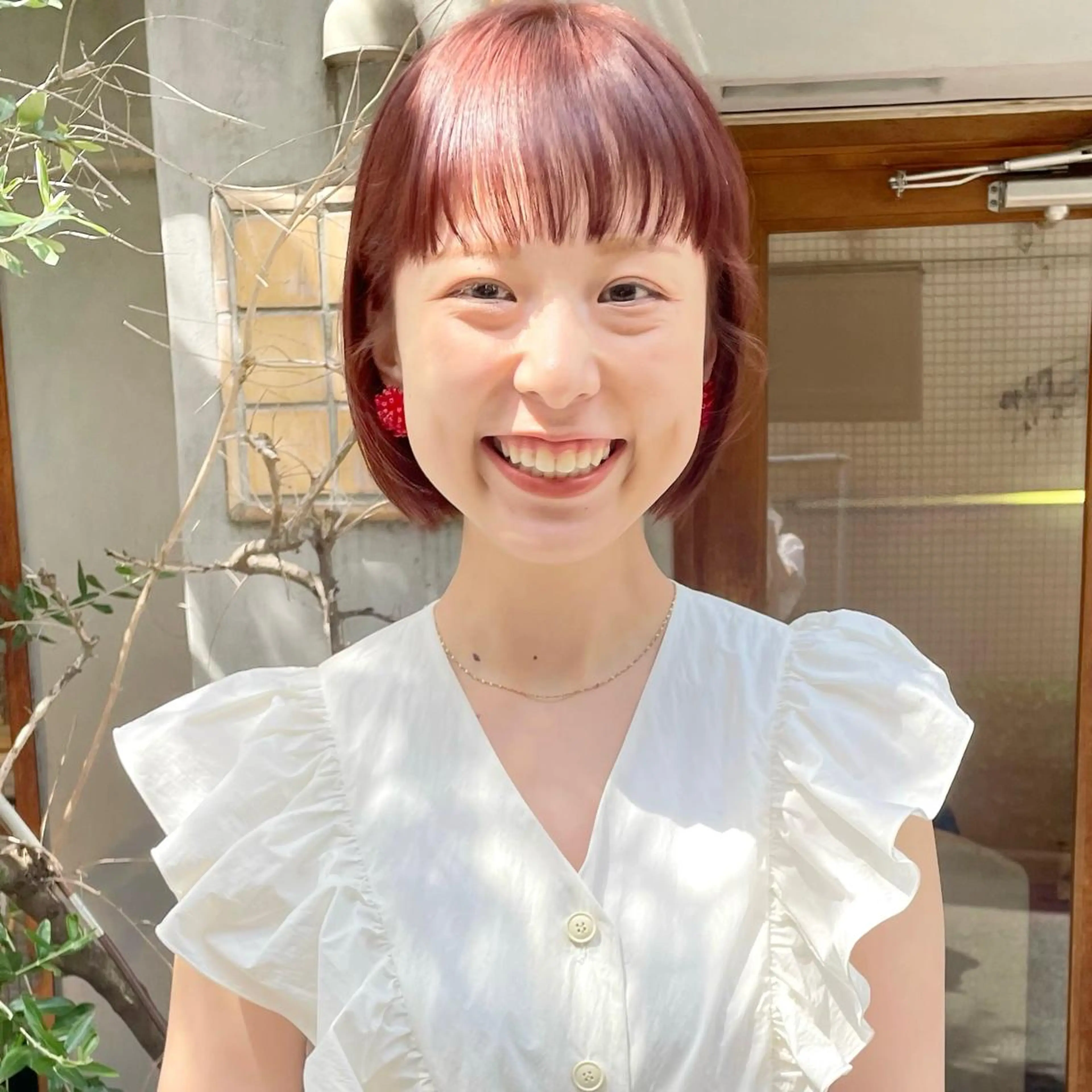ショート カラー ブリーチ ダブルカラー ブリーチなしカラー カット ヘアカラー トリートメント 🍊暖色×顔周り 🍊cocoroのヘアスタイル