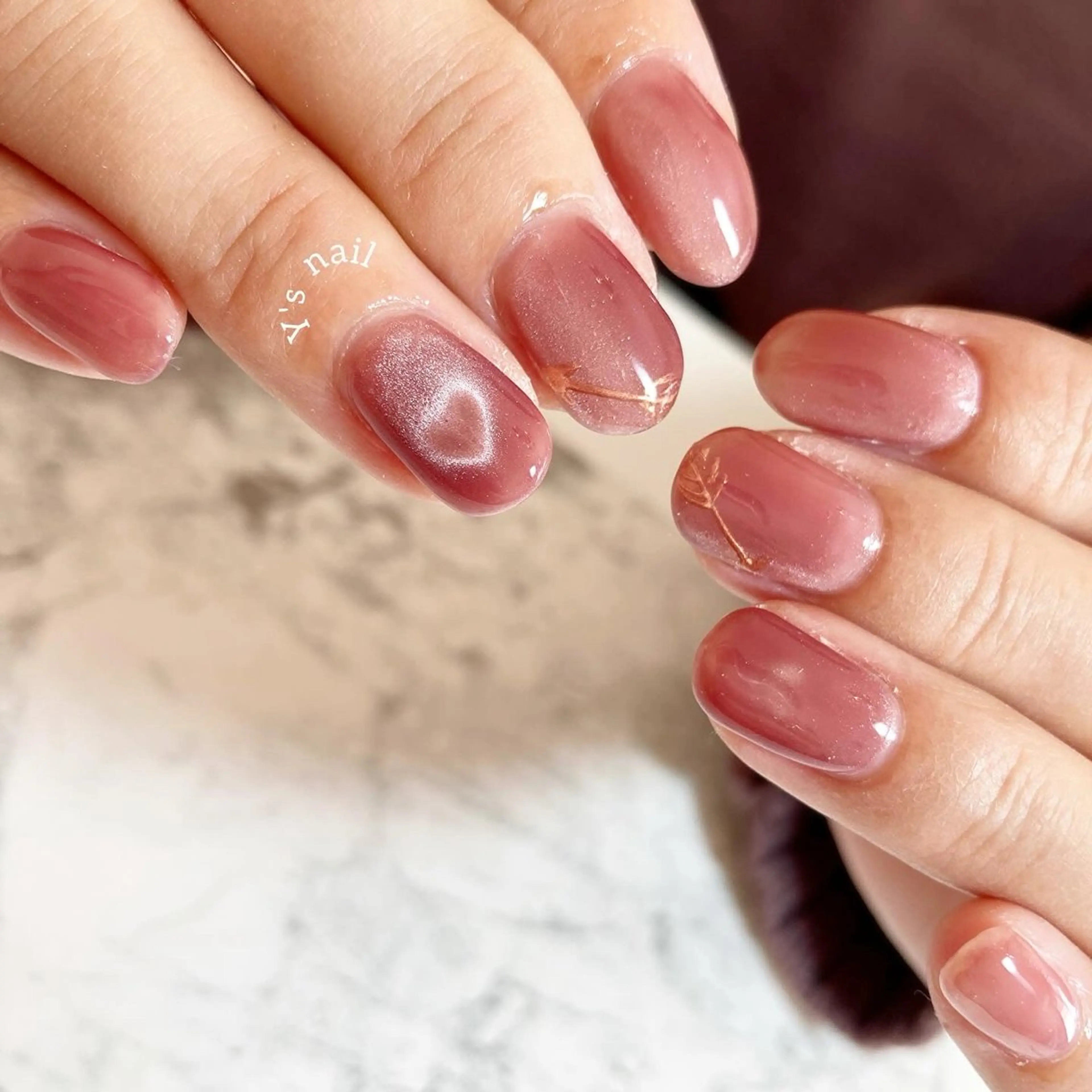 ネイル ハート ハンドネイル 手書きが得意🖌️ Y’s  nailのネイルデザイン