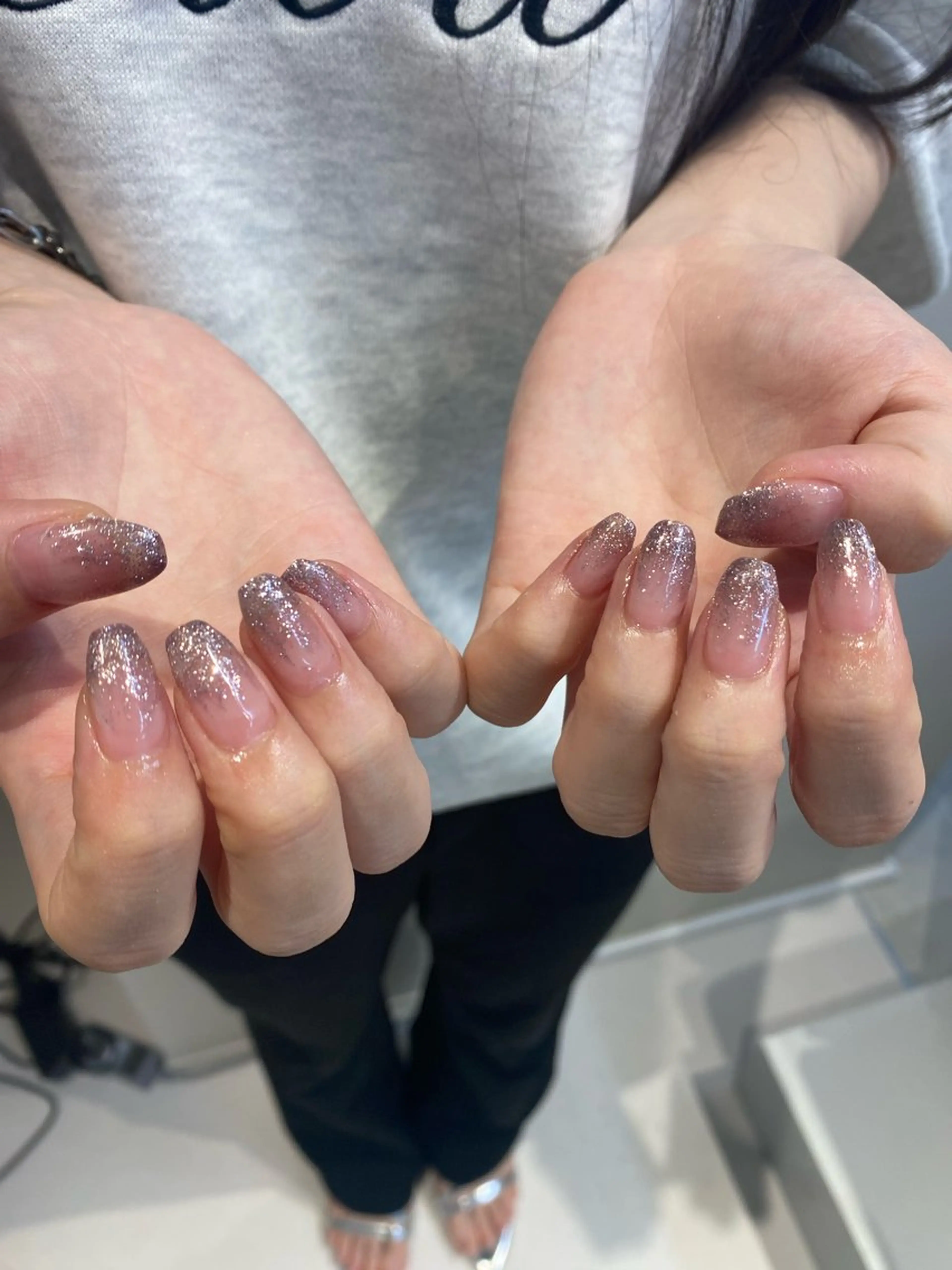 ネイル キラキラネイル ラメ(グリッター) ラメグラデーション ピンク kaho nail8のネイルデザイン