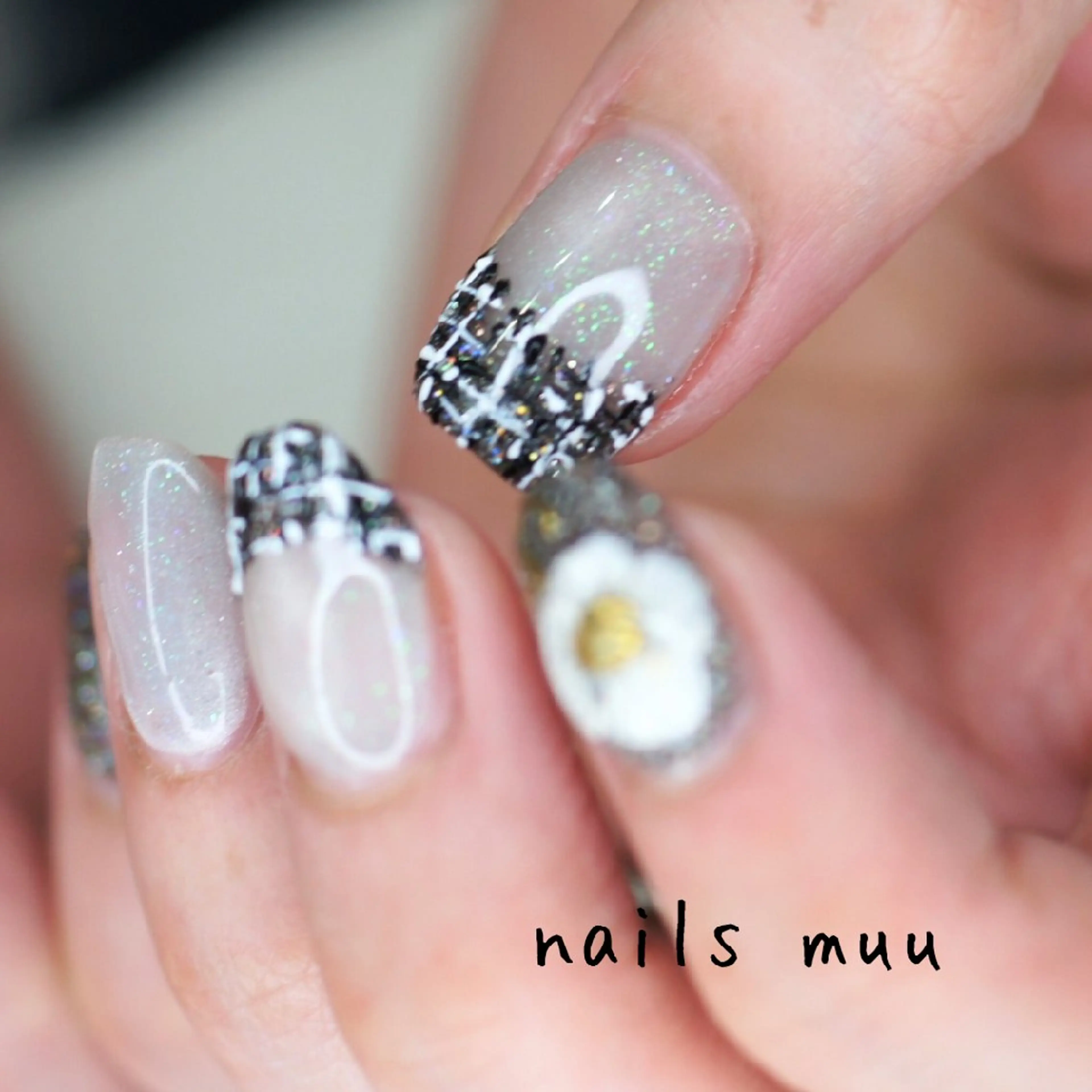 ネイル オーロラネイル キラキラネイル ハンドネイル nails muu まゆのネイルデザイン