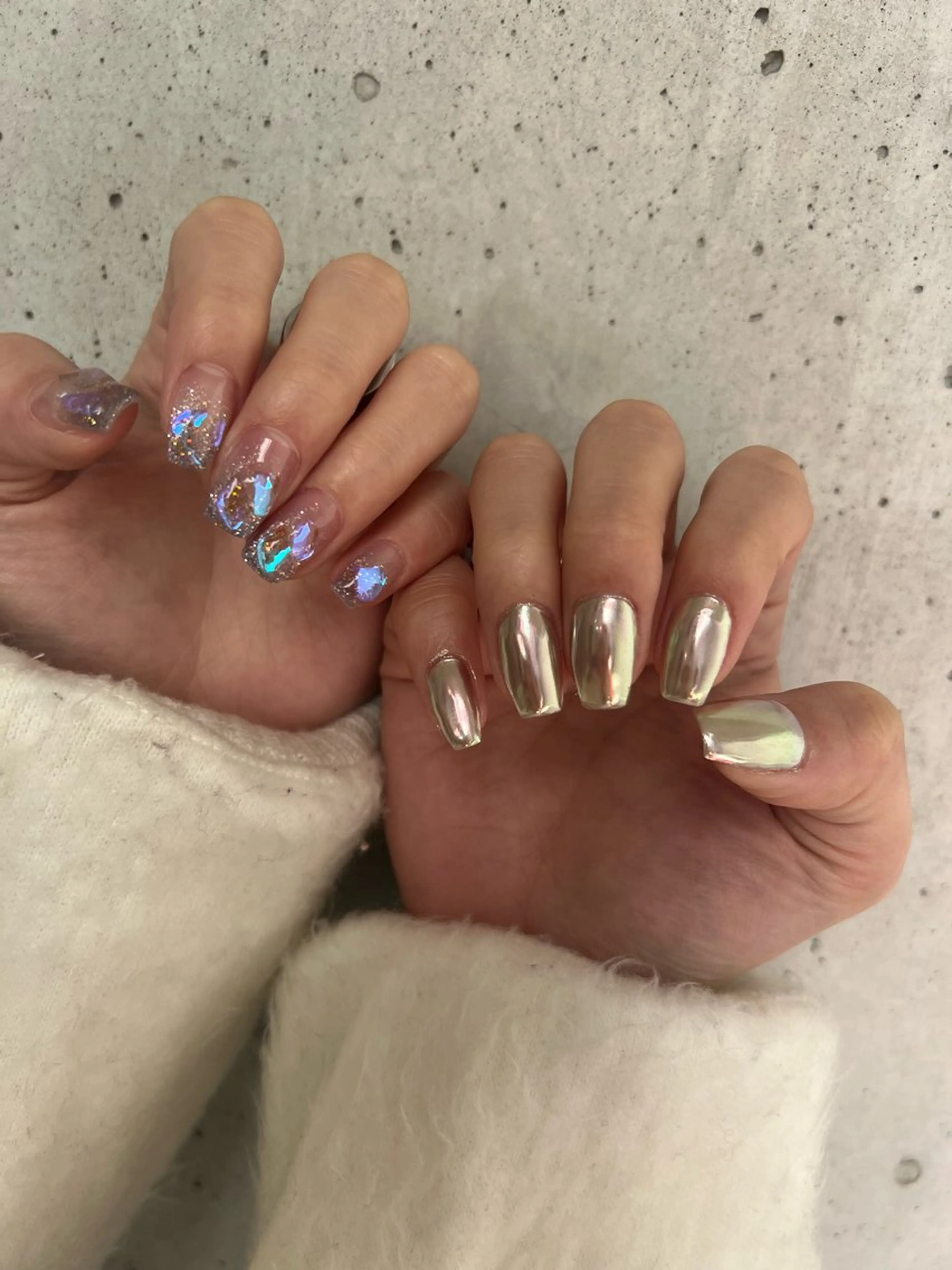 ネイル 氷ネイル・うるうるネイル ミラーネイル 持ち込み ハンドネイル ハンドケア Charme. NOBUKOのネイルデザイン