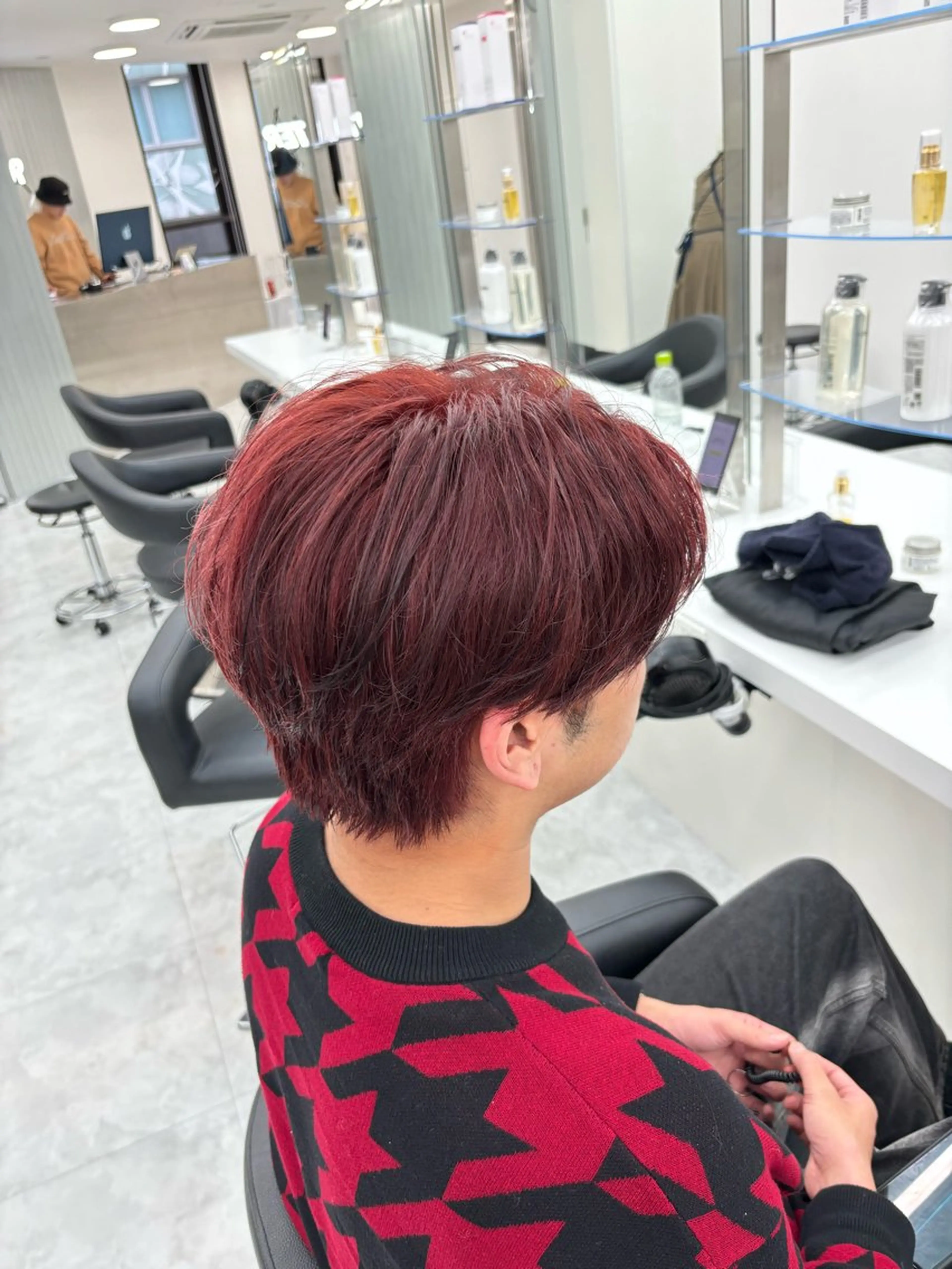 ショート カラー メンズ ヘアカラー ヘッドスパ ヘアセット 透明感ハイトーン☁️ 斗和🫧天神のヘアスタイル